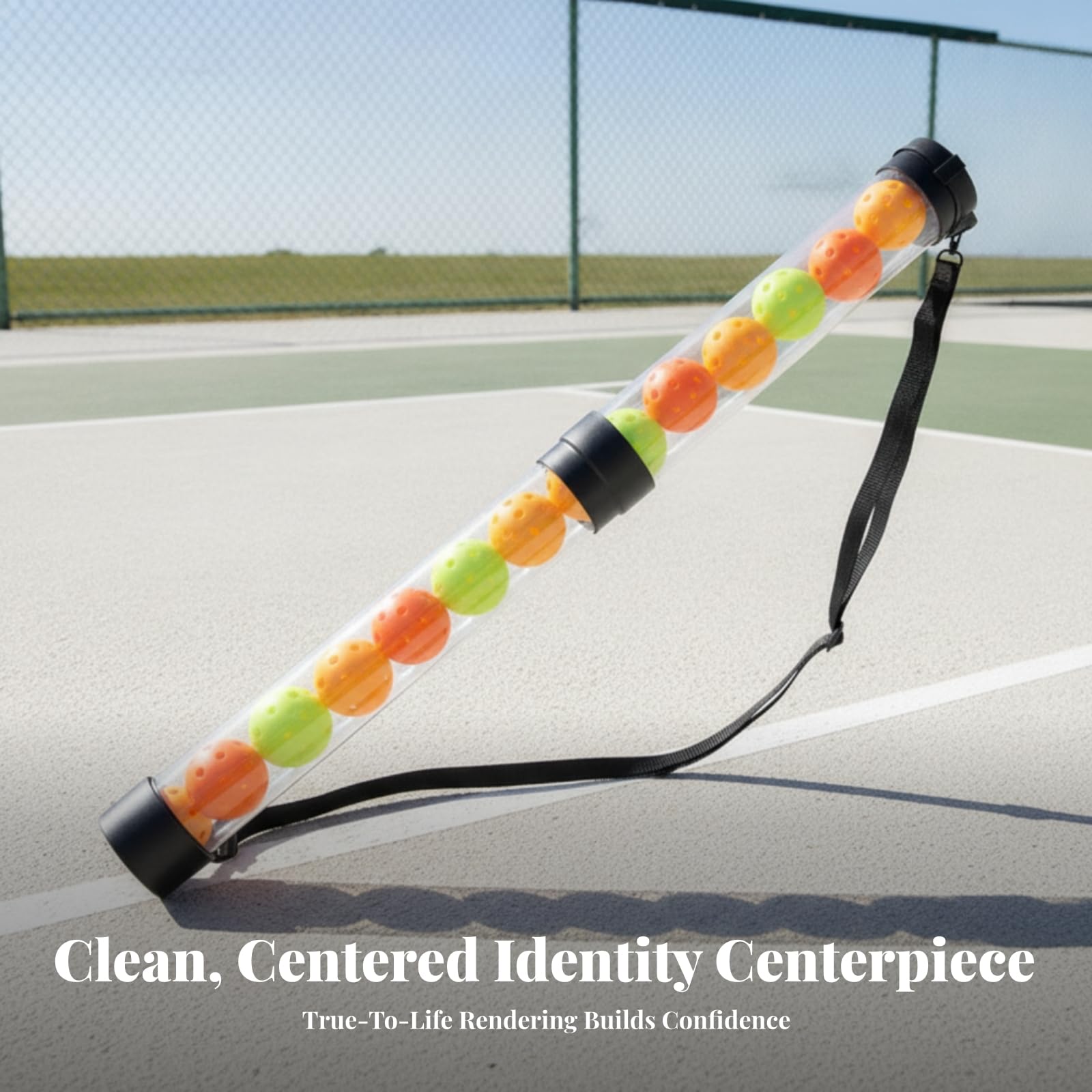 Tubo Raccoglitore di Palline Trasparente | Struttura Leggera da 0,8 Kg, Attrezzatura, per Campi da Tennis, Stile B
