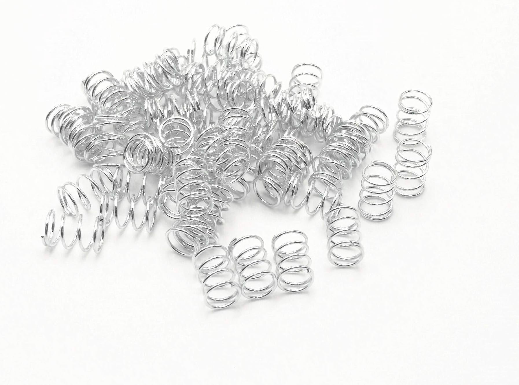 XJS Metal Compression Spring Silver Tone (0.6x6.5x9mm 50 Pcs)