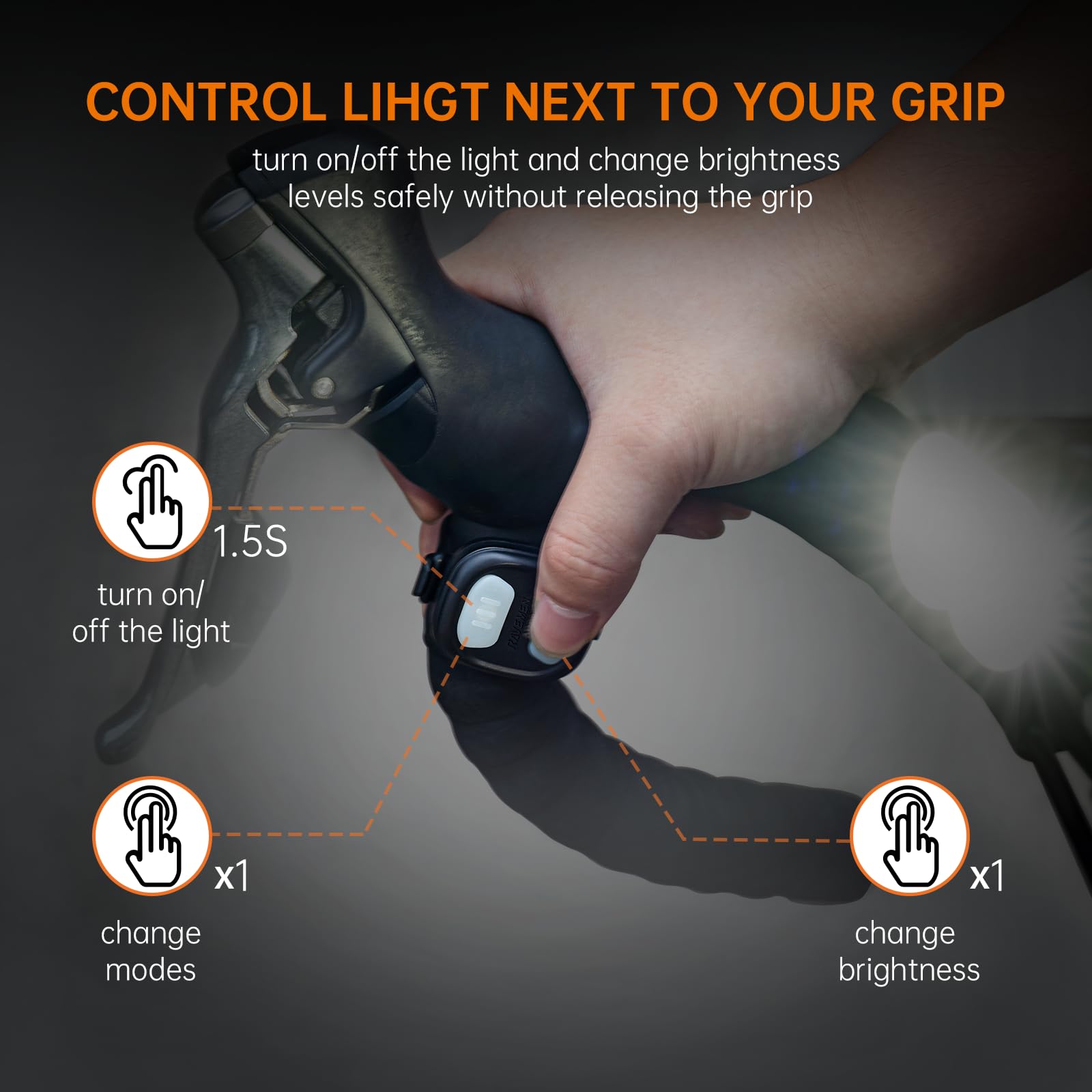 RAVEMEN PR2000 Fanalini Anteriori,2000 Lumen Luce Anteriore per Bicicletta per Ciclismo Notturno su Strada e Montagna Faro con Telecomando Senza Fili, Fascio Luminoso antiriflesso,Impermeabile IPX8
