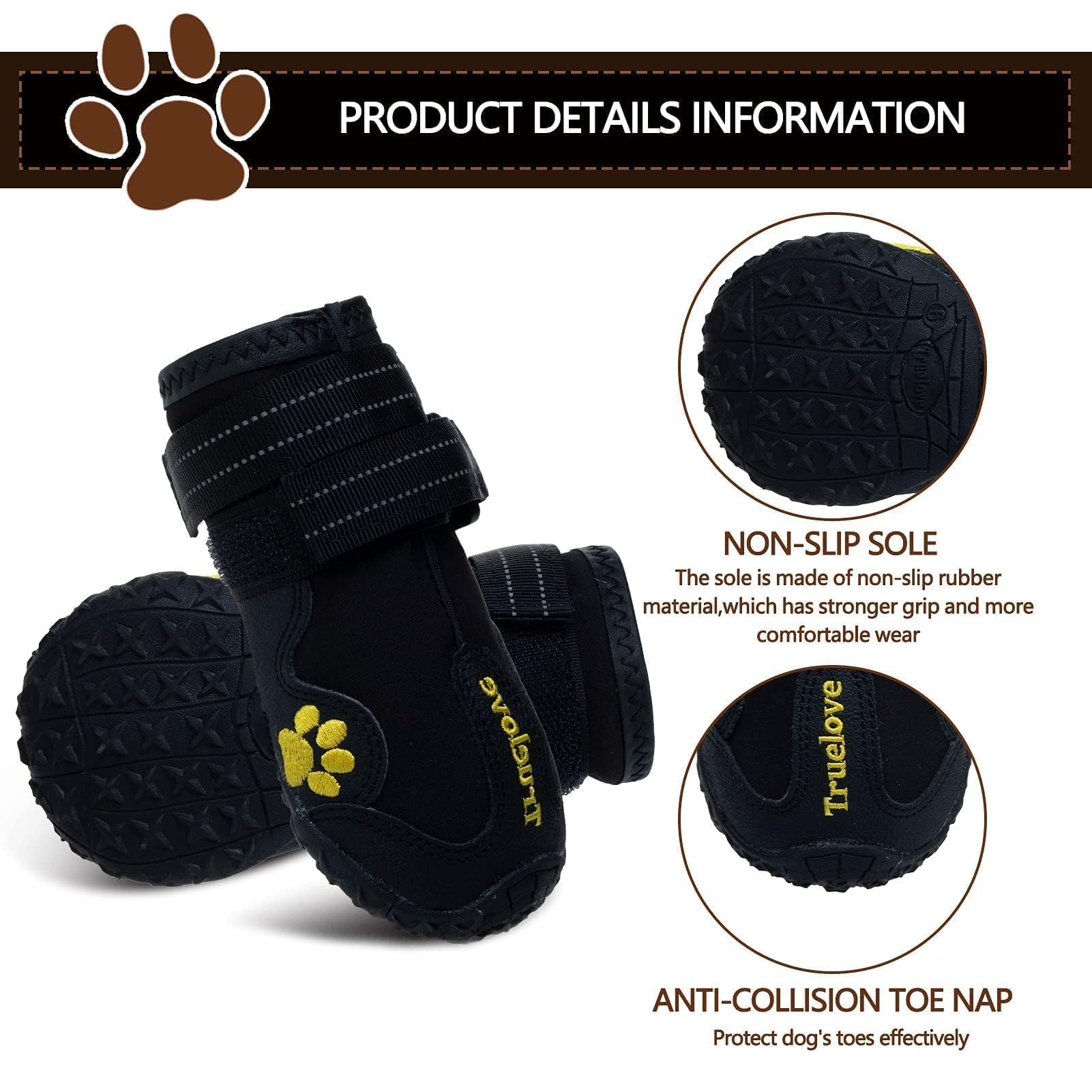 EXPAWLORER Chaussures antidérapantes pour chien – Bottes imperméables et résistantes aux taches avec sangles réfléchissantes pour activités de plein air, protections de pattes pour les pattes blessées