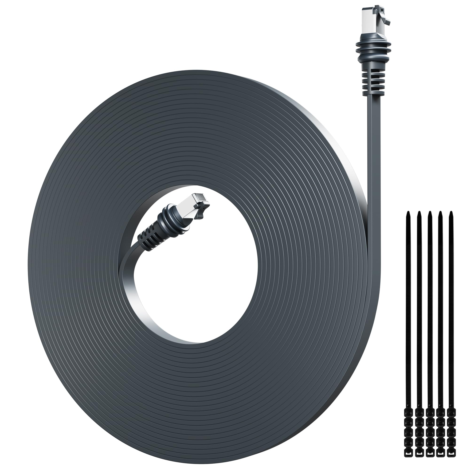 Cavo piatto Starlink Gen 3 30 m per standard V3 e Mini, cavo di prolunga di ricambio FTP RJ45 ad alta velocità, sottile, nascosto, 26 AWG, LLDPE, impermeabile, per parabola satellitare rettangolare