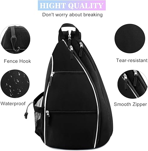 Miniatura 9 de shoowyees Mochila de tenis de pickleball para hombres y mujeres, bolsa cruzada deportiva reversible Franklin Pickle Ball, tenis, raquetbol,
