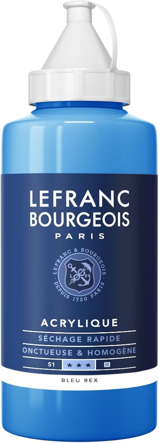 Lefranc and Bourgeois Fine Highly pigmented Acrylic Ink – Good Coverage Cream Homogeneous Texture, royal, 750ml Tube