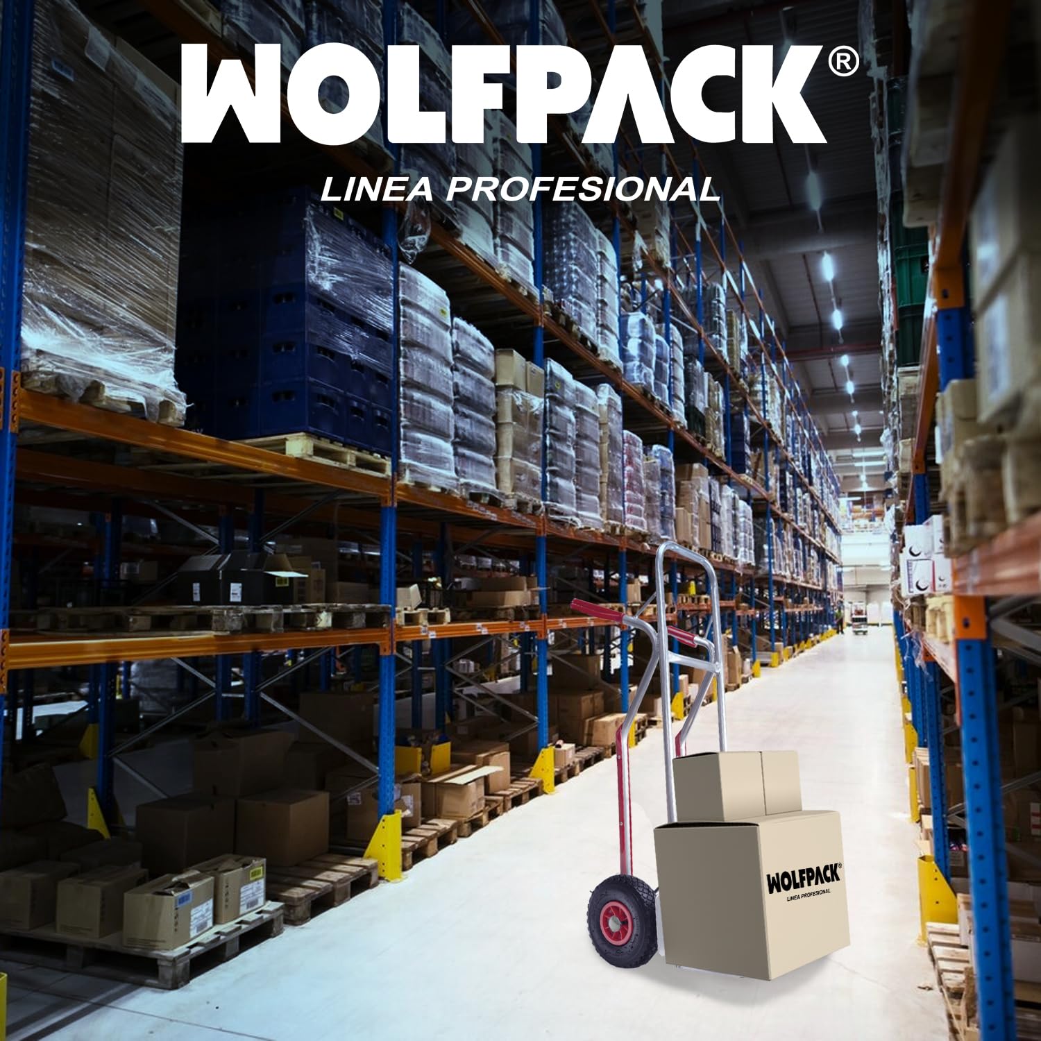 WOLFPACK LINEA PROFESIONAL Carretilla Almacen/Sacos Aluminio Ruedas Neumáticas