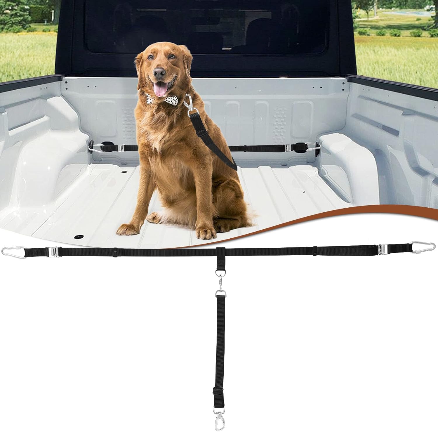 Truck Bed Dog Leash System, Dog Pickup Tether Tie Down
