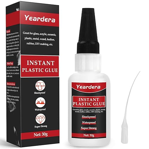 Pegamento de plástico, 1.06 oz de adhesivo de plástico, súper pegamento para plástico a plástico y otros materiales, súper pegamento instantáneo