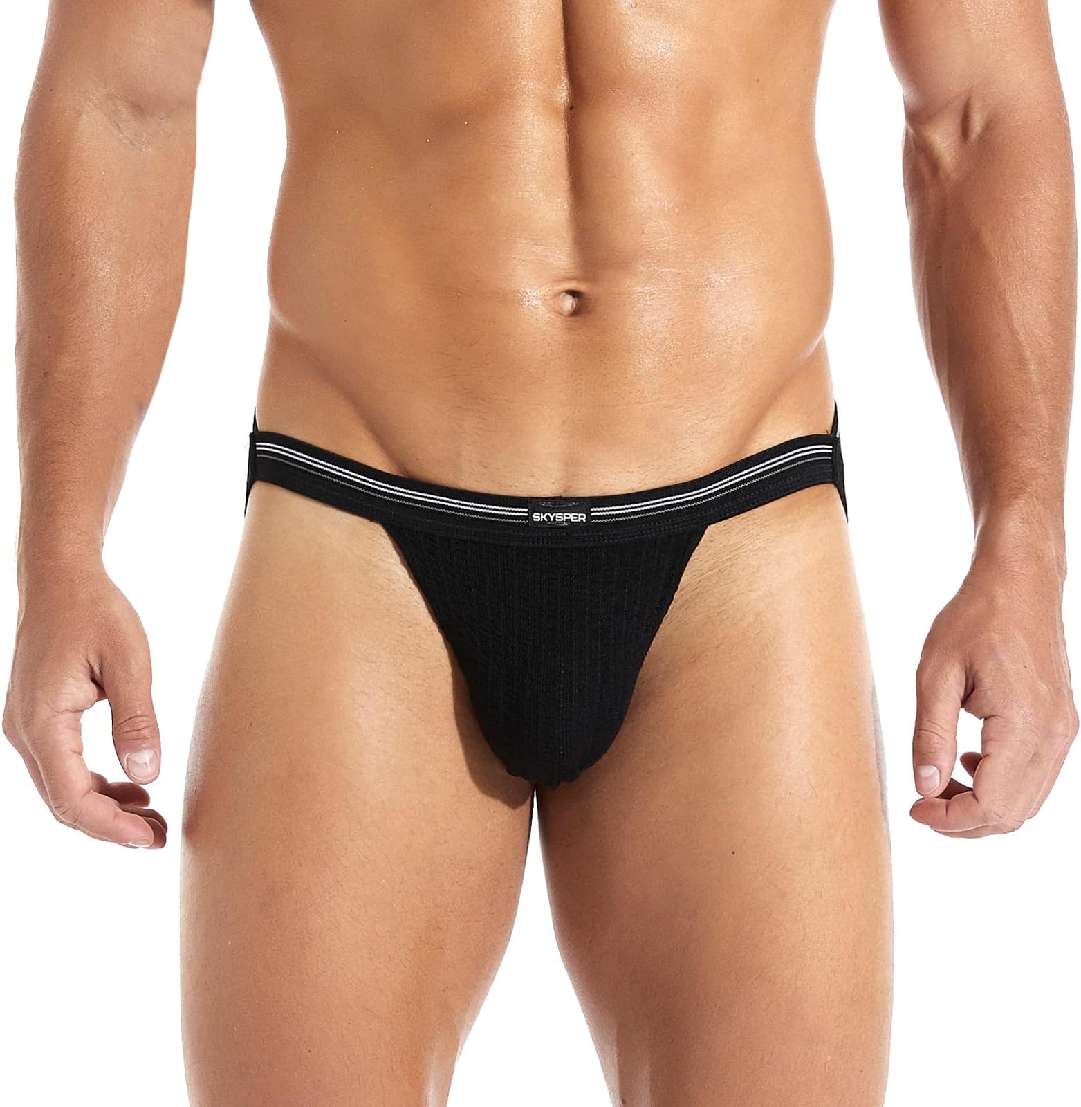 SKYSPER Men's Jockstrap Elastic Waistband Underwear,Gym Workout Athletic Supporter Jock Straps for Men