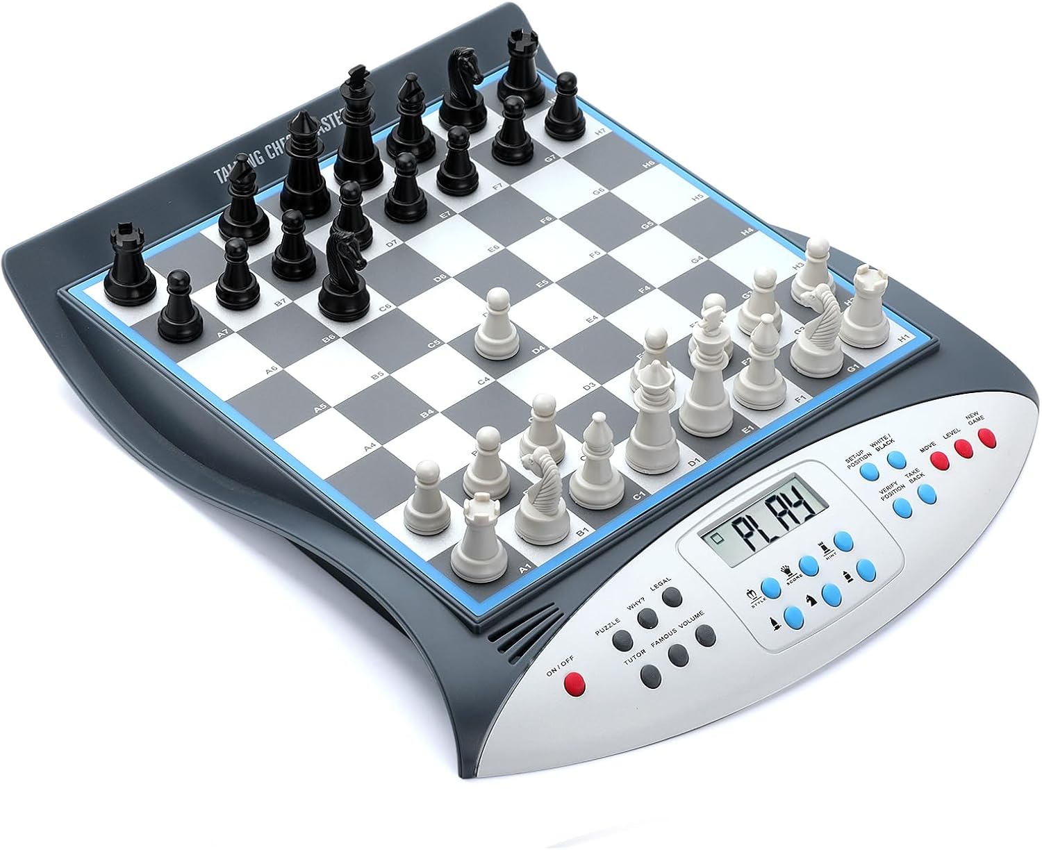 Talking Chess Master Conjunto de ajedrez electrónico – Tablero de ajedrez electrónico con Sistema de Enseñanza de Voz – Entrenador de aprendizaje para niños – 32 Niveles 2000 Elo Computer Chess Juego de ajedrez con Piezas Magnéticas de tablero de ajedrez de sensores
