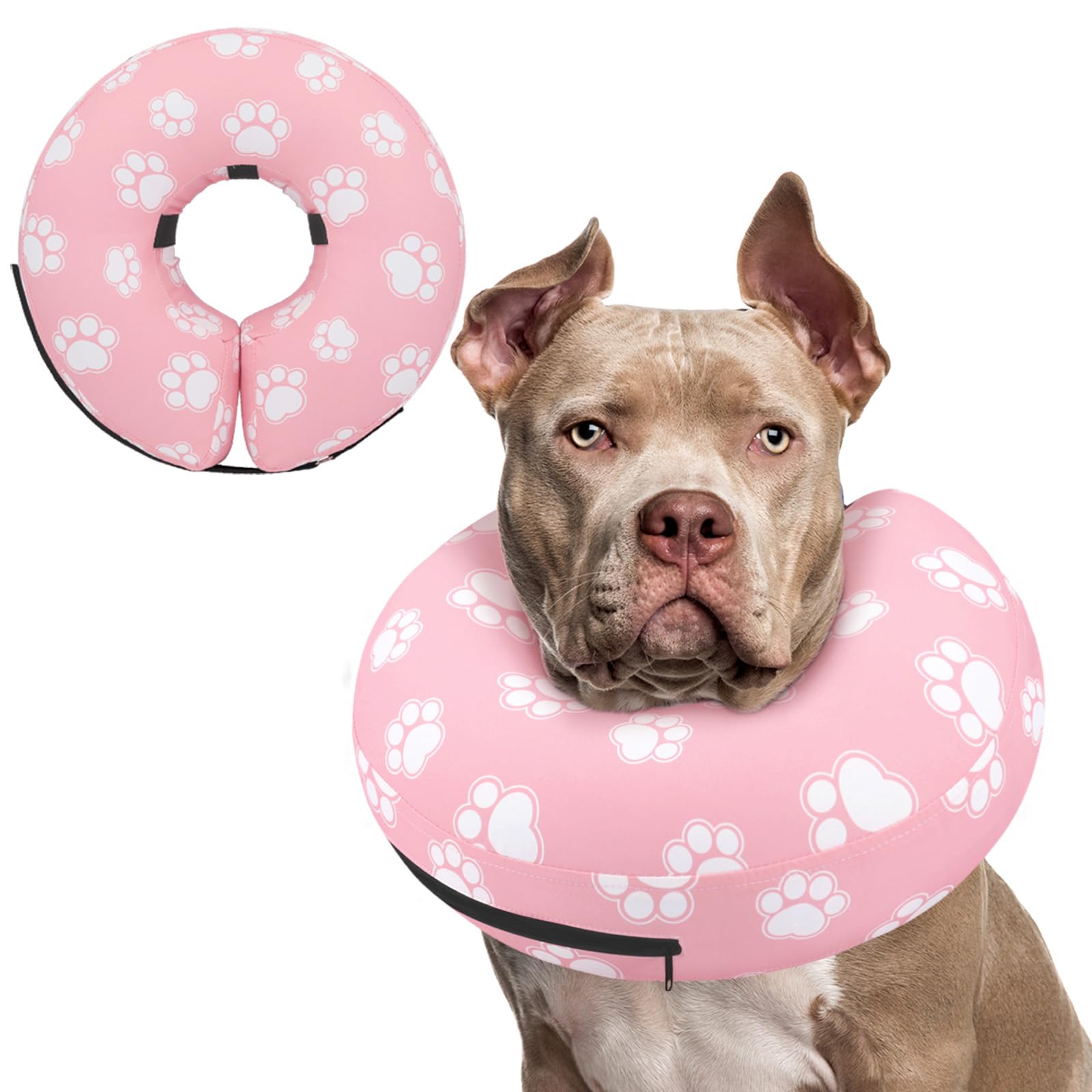 Supet Inflatable Dog Cone Collar Alternative After Surgery, Dog Neck Donut Collar Recovery E Collar for Neuter, Soft Pet Cone for Small Medium Large Dogs