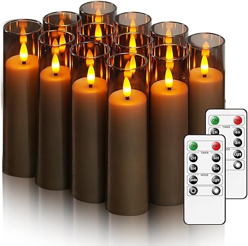 Miniatura 9 de Velas sin llama que funcionan con pilas con temporizador remoto, juego de 5 (3 pulgadas de profundidad x 4 pulgadas de alto, 5 pulgadas, 6 pulgadas,