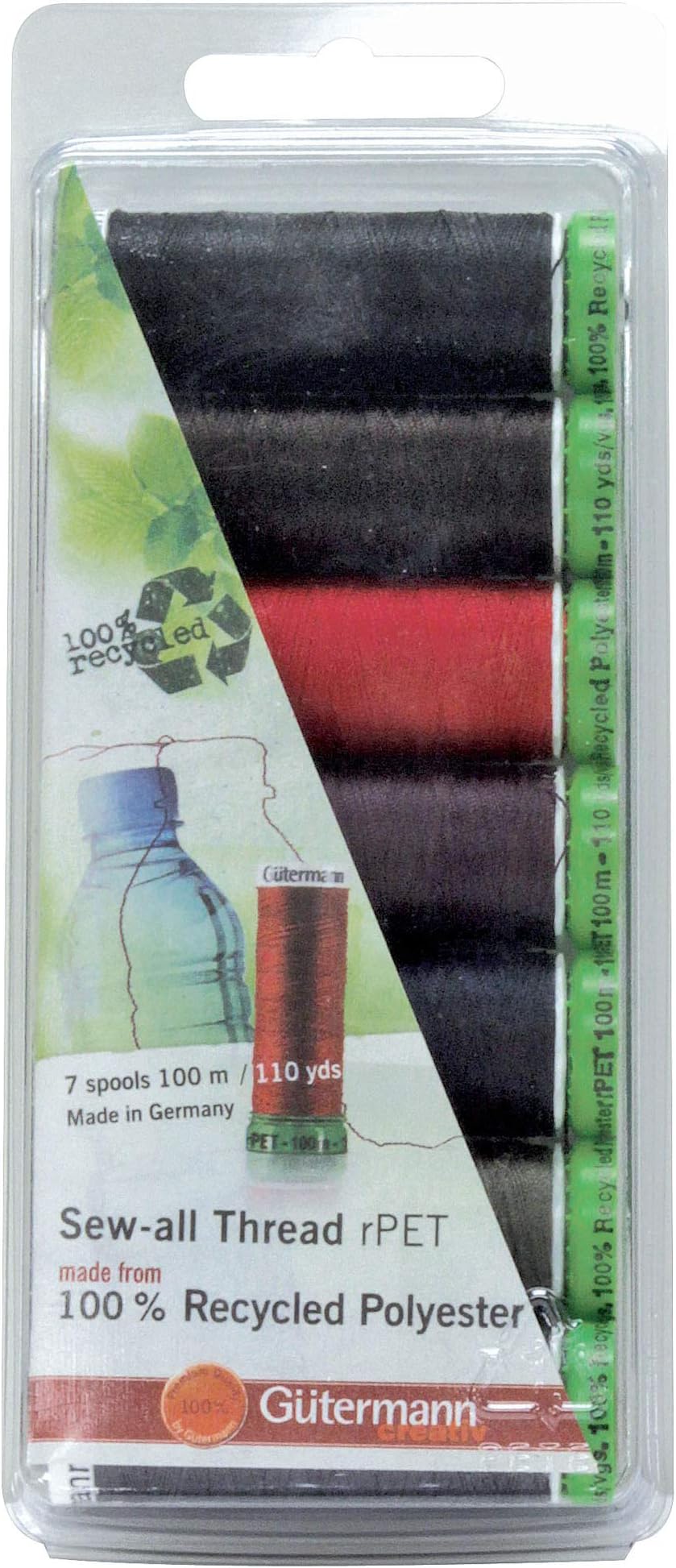 Gütermann Poly Sew All Thread r-PET 7 Spools: Col.9999/Dark