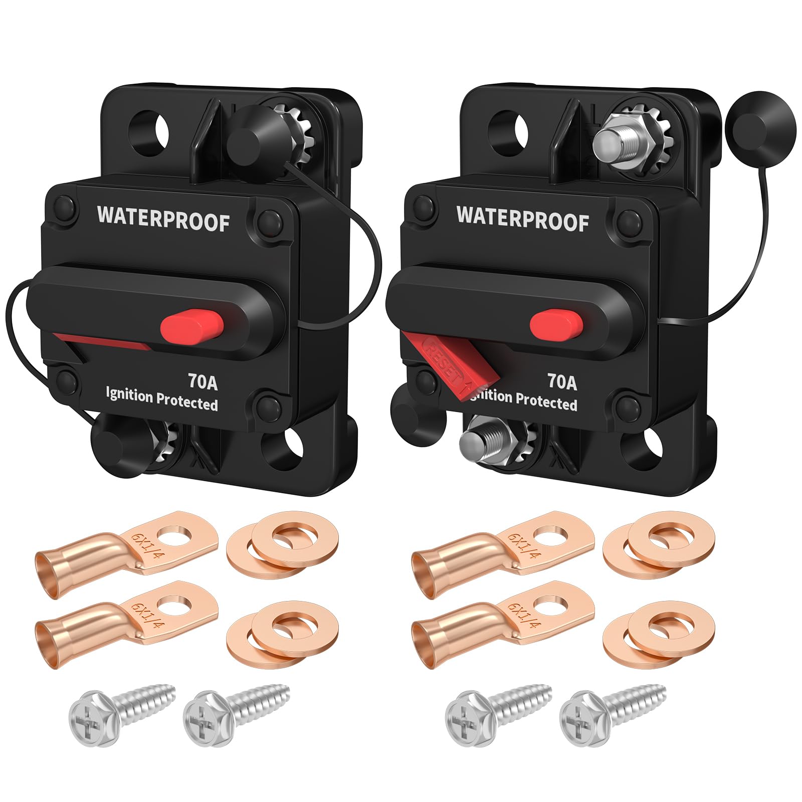 DaierTek 40 Amp Circuit Breaker 12V - 48V, 12 Volt DC Circuit Breaker 40A Waterproof with Manual Reset Inline for Marine Boat Automotive Car Truck RV ATV UTV Audio -2Pack — Amazon image 15