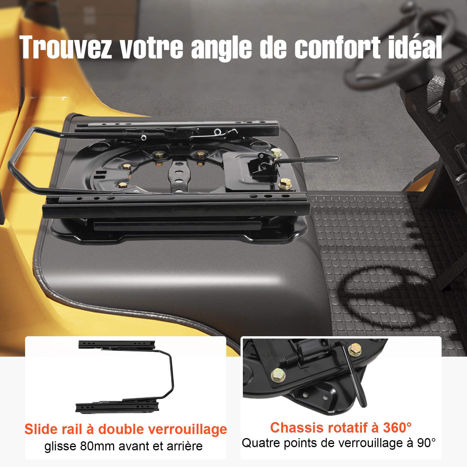 Base de Siège Rotative, Embase Pivotante Siege,Plaque dacier de Siège Lourd Rotatif à 360°, Plaque dacier 360° Rotatif, Réglable Carrousel pour Siège de Camping - Car