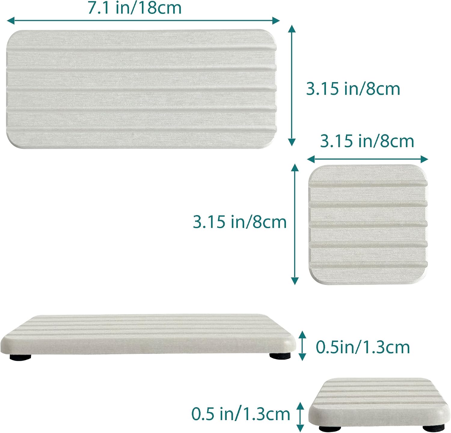 NiuYichee Set of 4 Water Absorbent Diatomite Coasters, Dish Soap Stone Tray