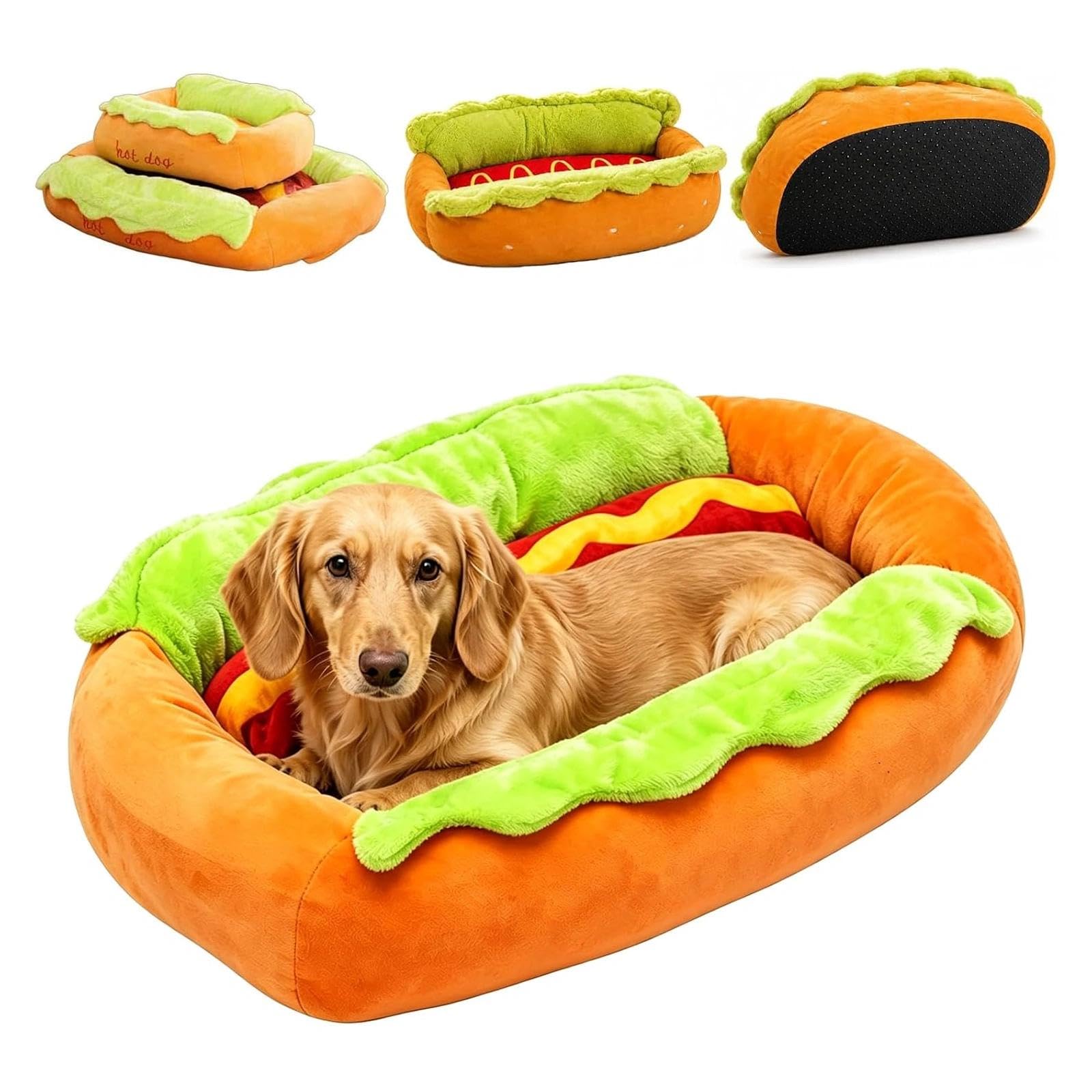 hot dog bun dog bed,cuccia per cani a forma di hot dogs(L)