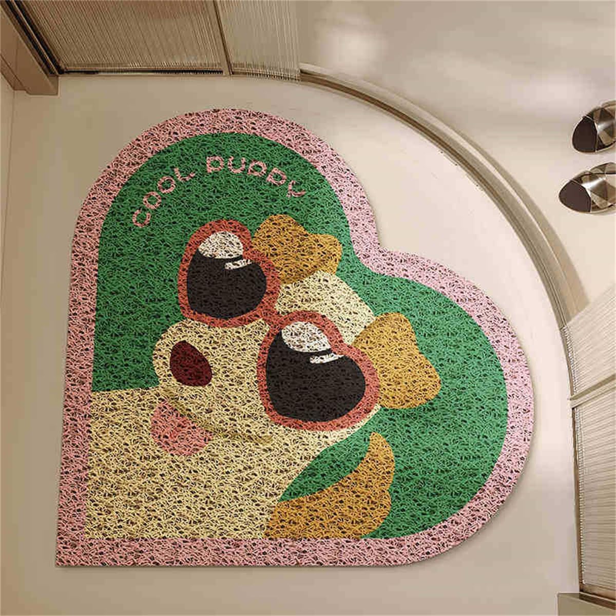Antypoślizgowa mata prysznicowa Miękka gumowa mata Loofah do łazienki | Dogs,100x100cm