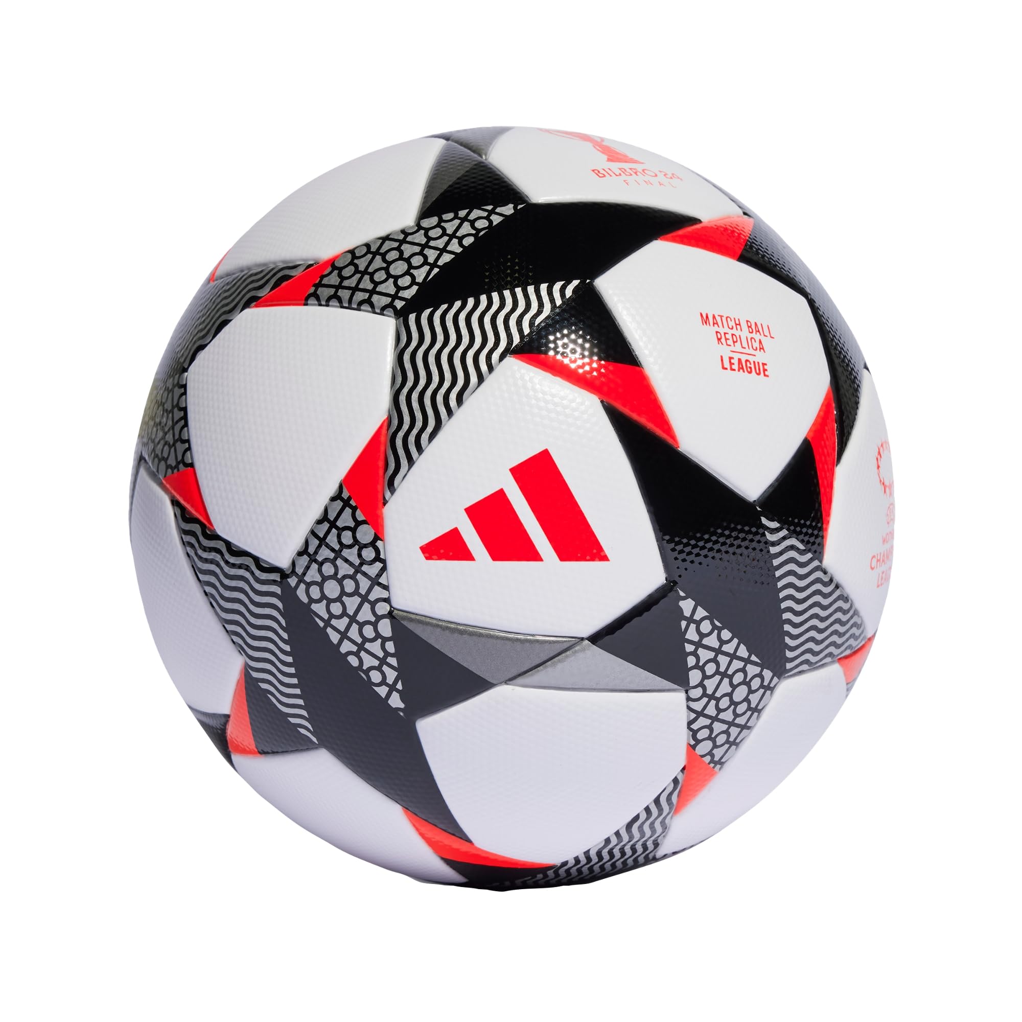 adidas Unisex Balón UWCL League 23/24 Knockout, White/Black/Solar Red, 5