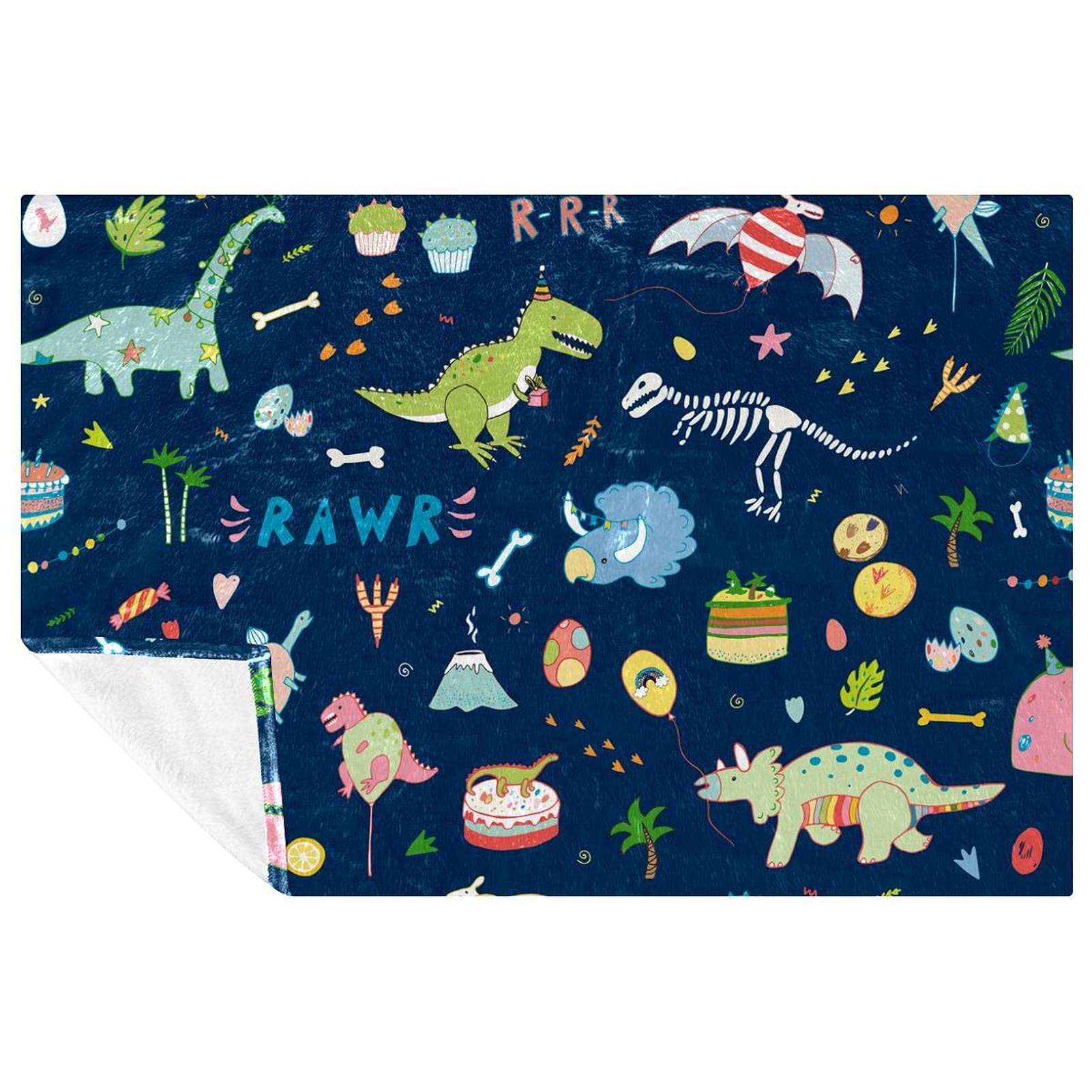 Couverture dinosaure bleu : protégez vos enfants du froid sur le lit ou au camping