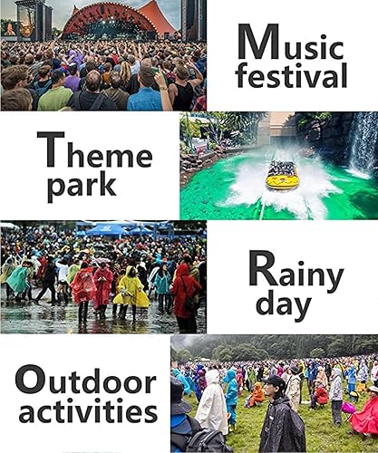 Miniatura 4 de GUKOY Ponchos de lluvia reutilizables para adultos, paquete de 2, impermeables de emergencia para mujeres y hombres con capucha y cordón