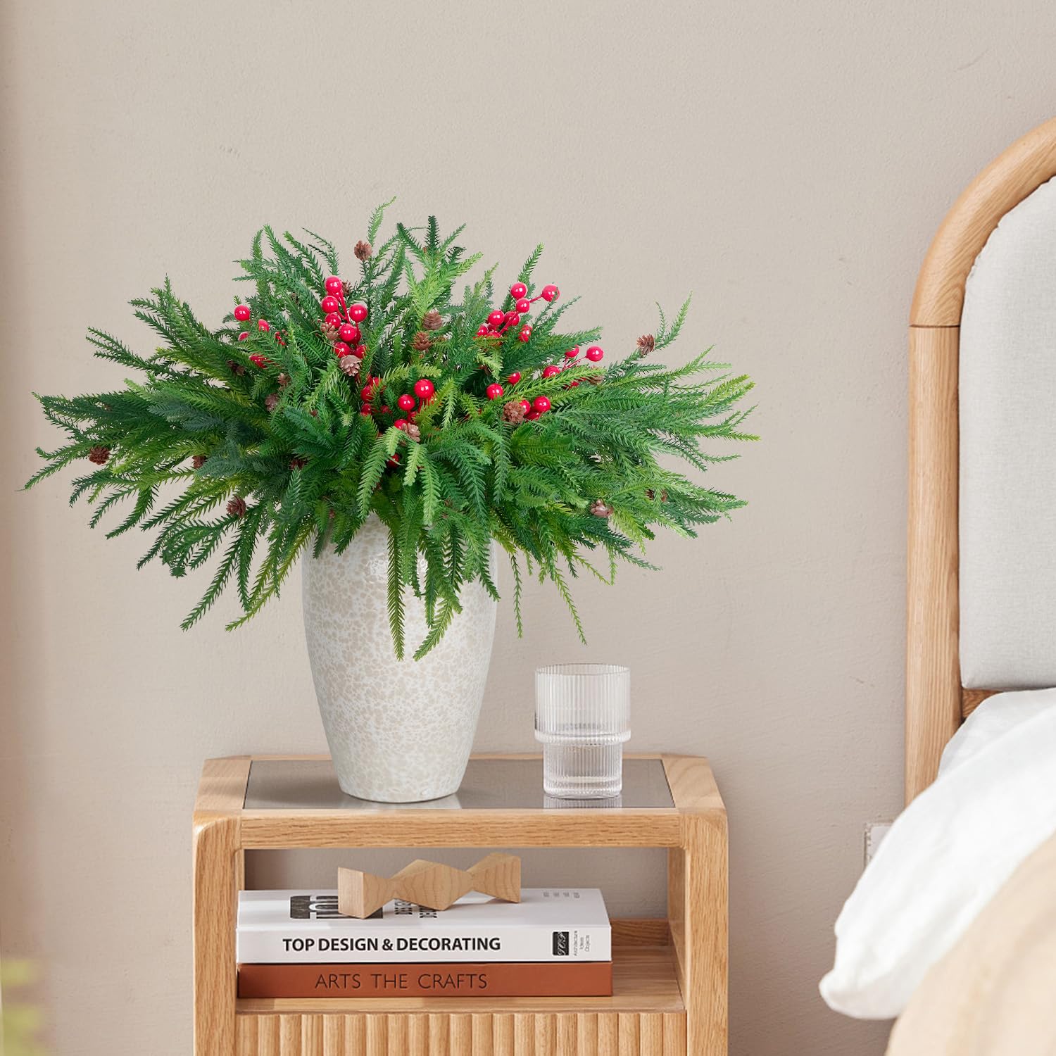 trytuny Norfolk Tannenzweige, künstliche Pflanzen, Norfolk-Girlande, fühlen sich echt an, künstliche Tannenzweige Weihnachtsgrün, DIY Handwerk für Weihnachten, drinnen und draußen, Zuhause, Party