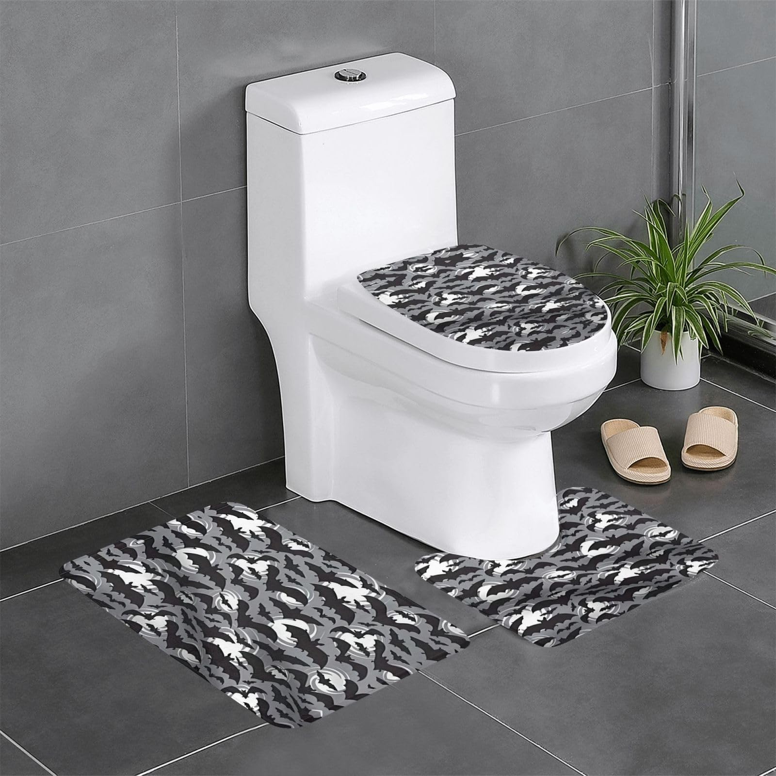 Tapis de bain chauve-souris absorbant et confortable pour Halloween