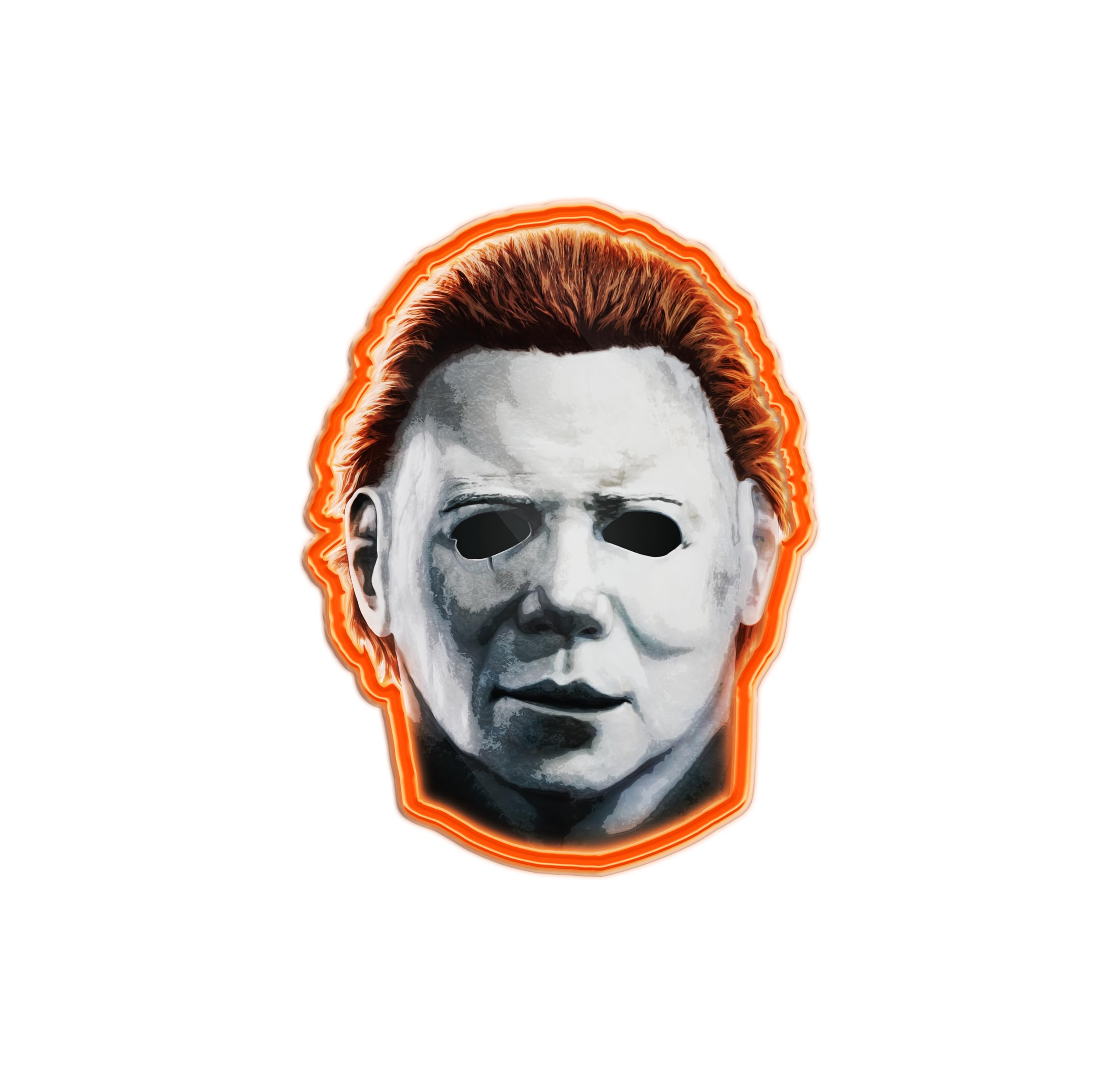 Silver Buffalo Halloween Michael Myers Light Up Die Cut Wall Art | Horror, forma maschera, accento LED arancione, display in scatola, decorazione da parete
