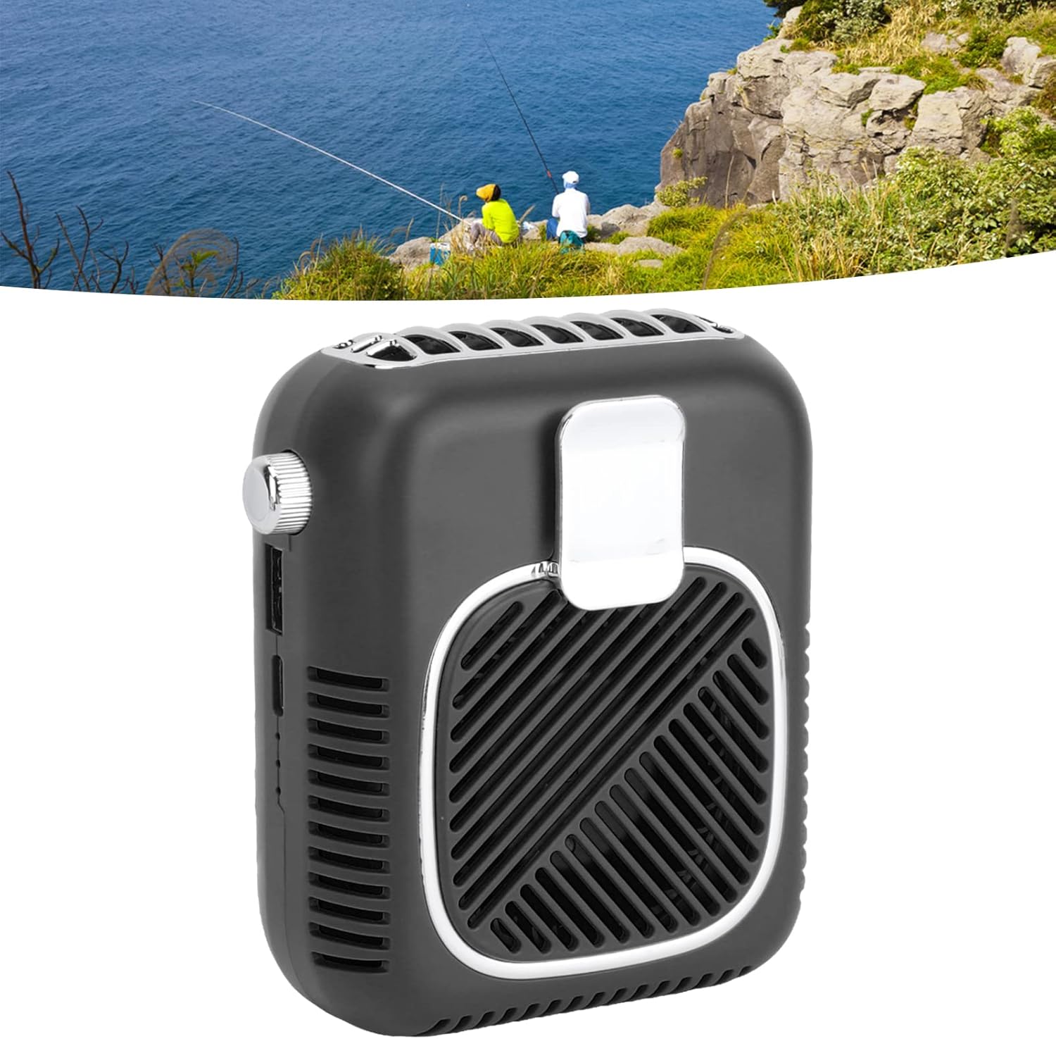 2 in 1 Waist Fan, ABS Mini Hanging Wasit Fan, Portable USB Rechargeable Hands Free Cooling Fan,10000mAh Personal Wearable Fan, Practical Powerbank Fan for Desktop, Travel, Work, Outdoor(Black)