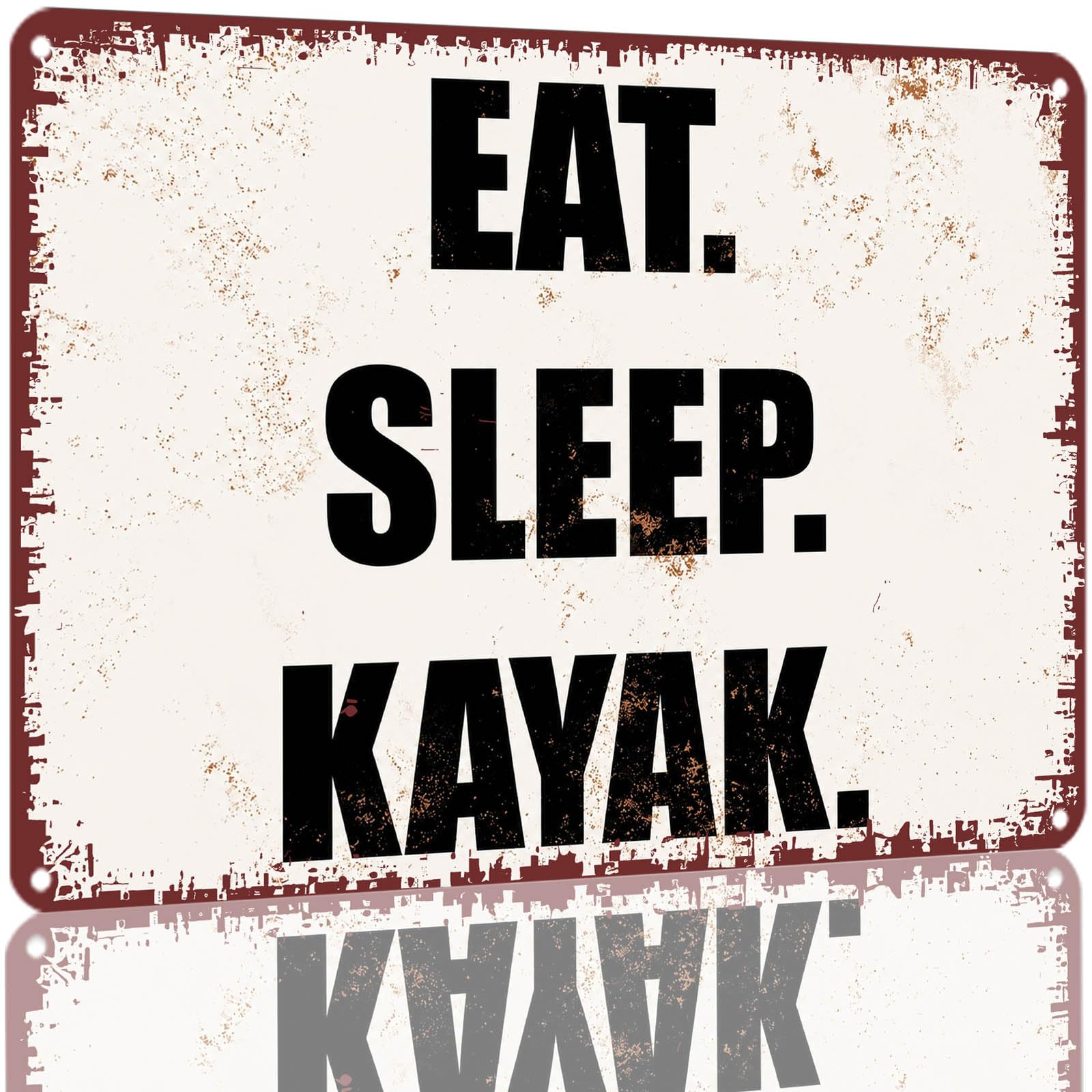 Kwqdozf As Pic Vintage Eat Sleep Kayak Metal Tin Sign 8X12 Inch Aluminum Wall Decor