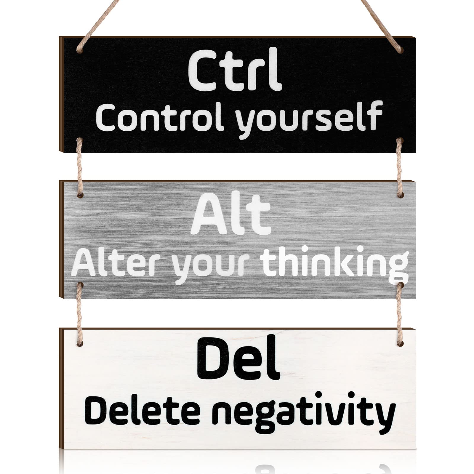 Office Wall Decor Inspirational Wall Art for Motivational Plaques Rustic Wooden Hanging Decor Positive Saying Quote Sign Art for Home Office Living Room(Black, Gray, White)