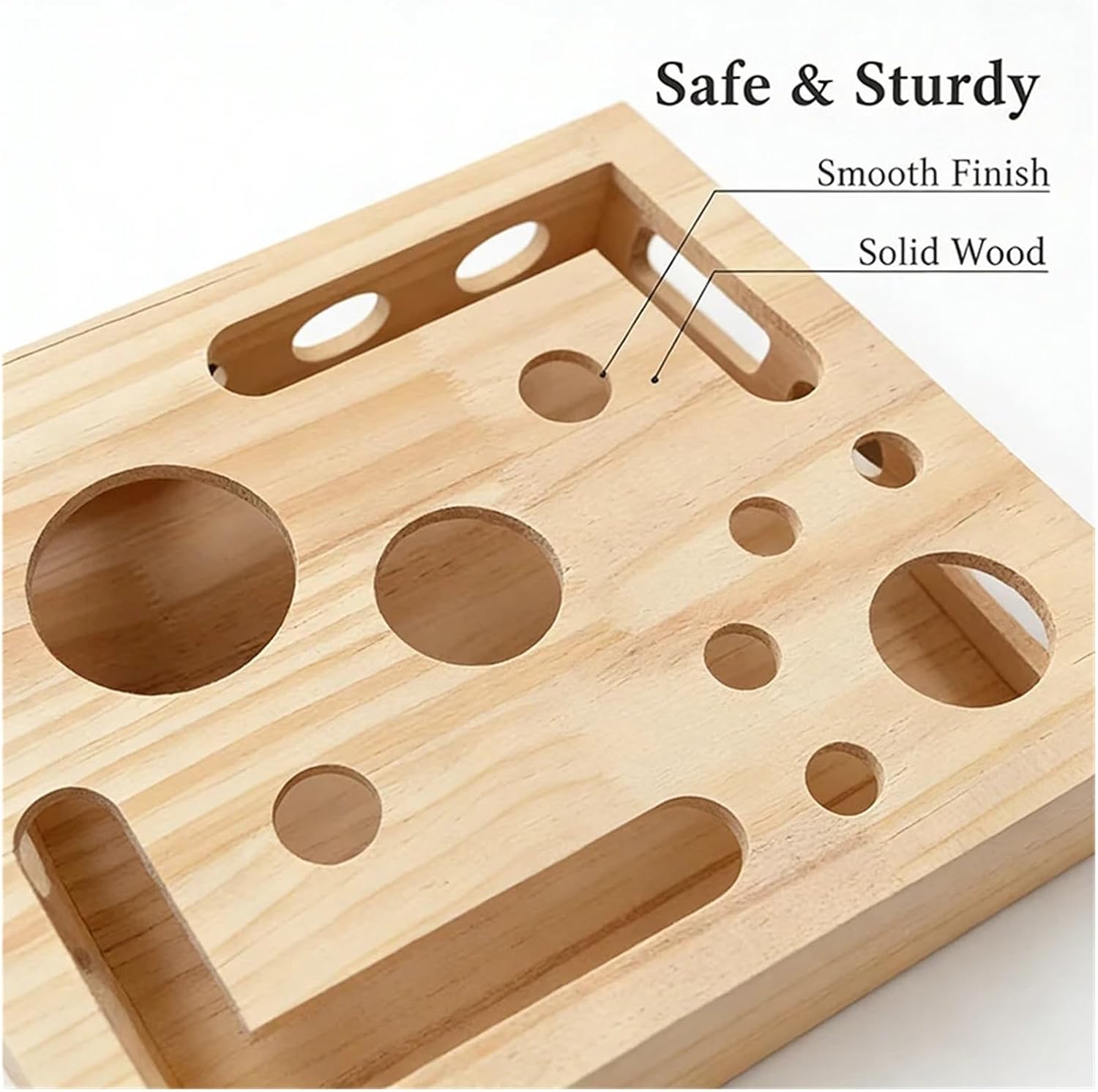 Cat Nail File Enrichment Box,Wooden Cat Nail File Scratcher Felines Files Claws Maze Box,Puzzle Enrichment Toy with Bell Ball