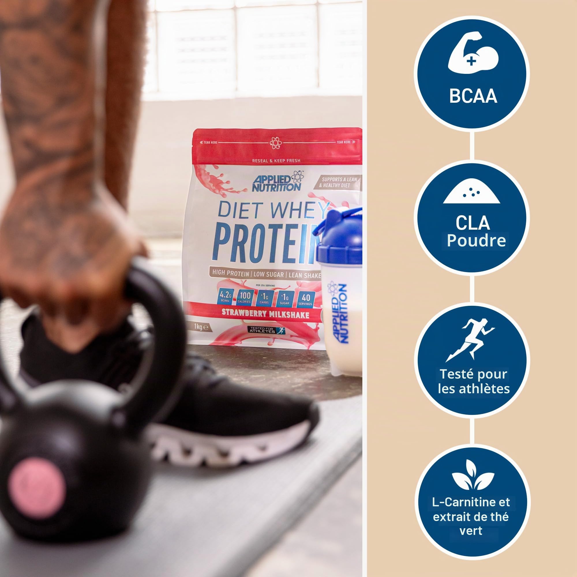 Applied Nutrition Diet Whey (1000g) Crème glacée à la vanille - Protéines - Mélange de protéines de lactosérum