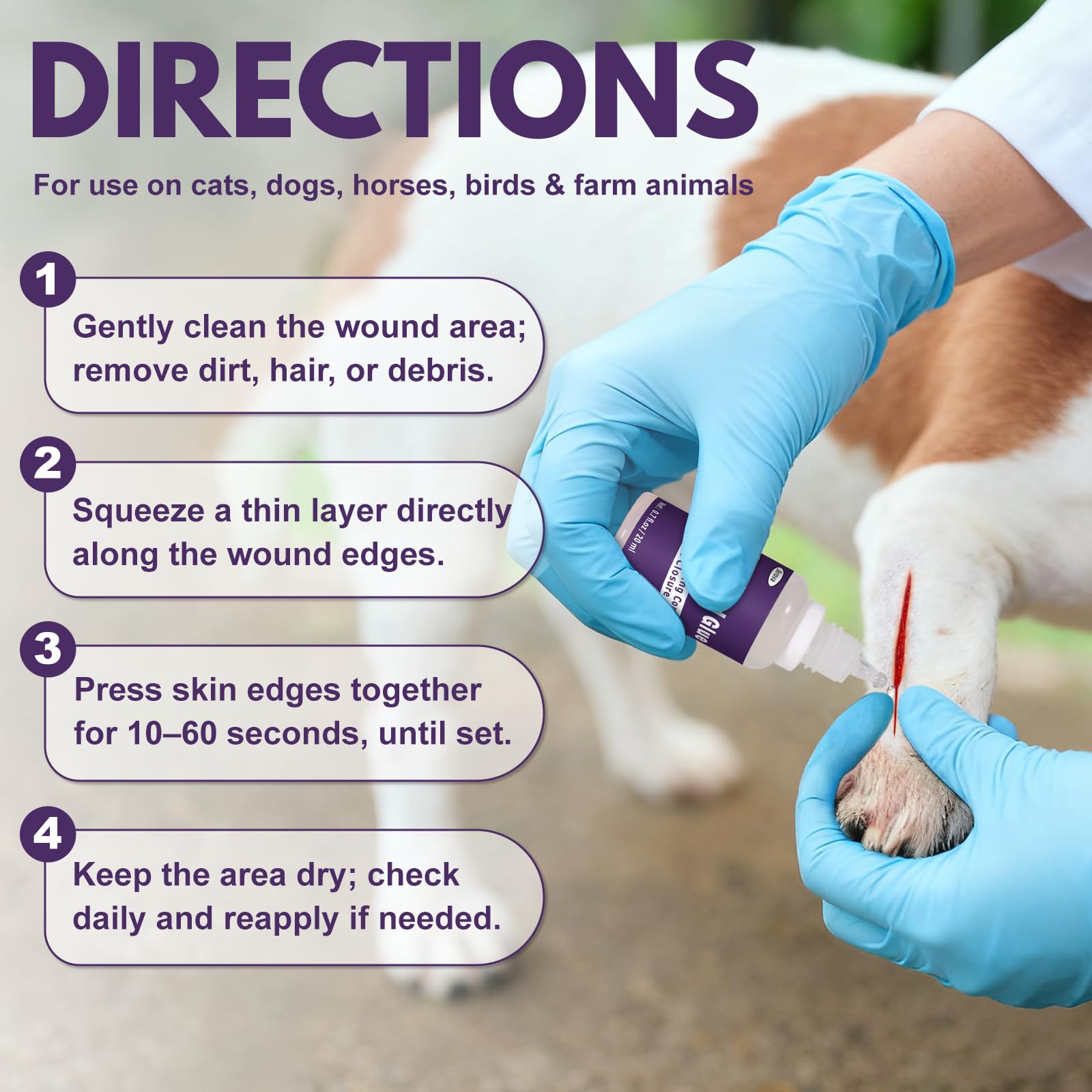 Animal Surgical Glue 20ml – Fast Bleeding Control & Wound Closure for Pets | Quick-Setting Veterinary Adhesive – Relieves Pain from Cuts, Scrapes & Lacerations — Amazon image 6