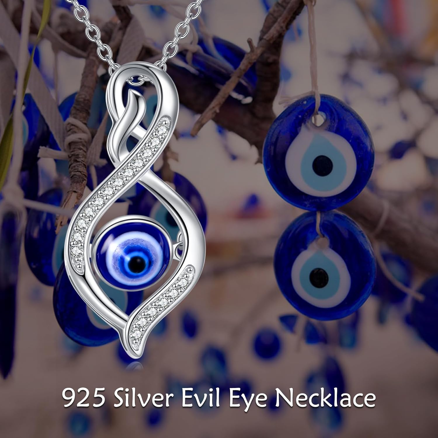 Hamsa/Evil Eye Necklace 925 Sterling Silver Star of David Hamsa Hand Pendant Filigree Hamsa Jewelry Birthday Gifts for Women - Image 6