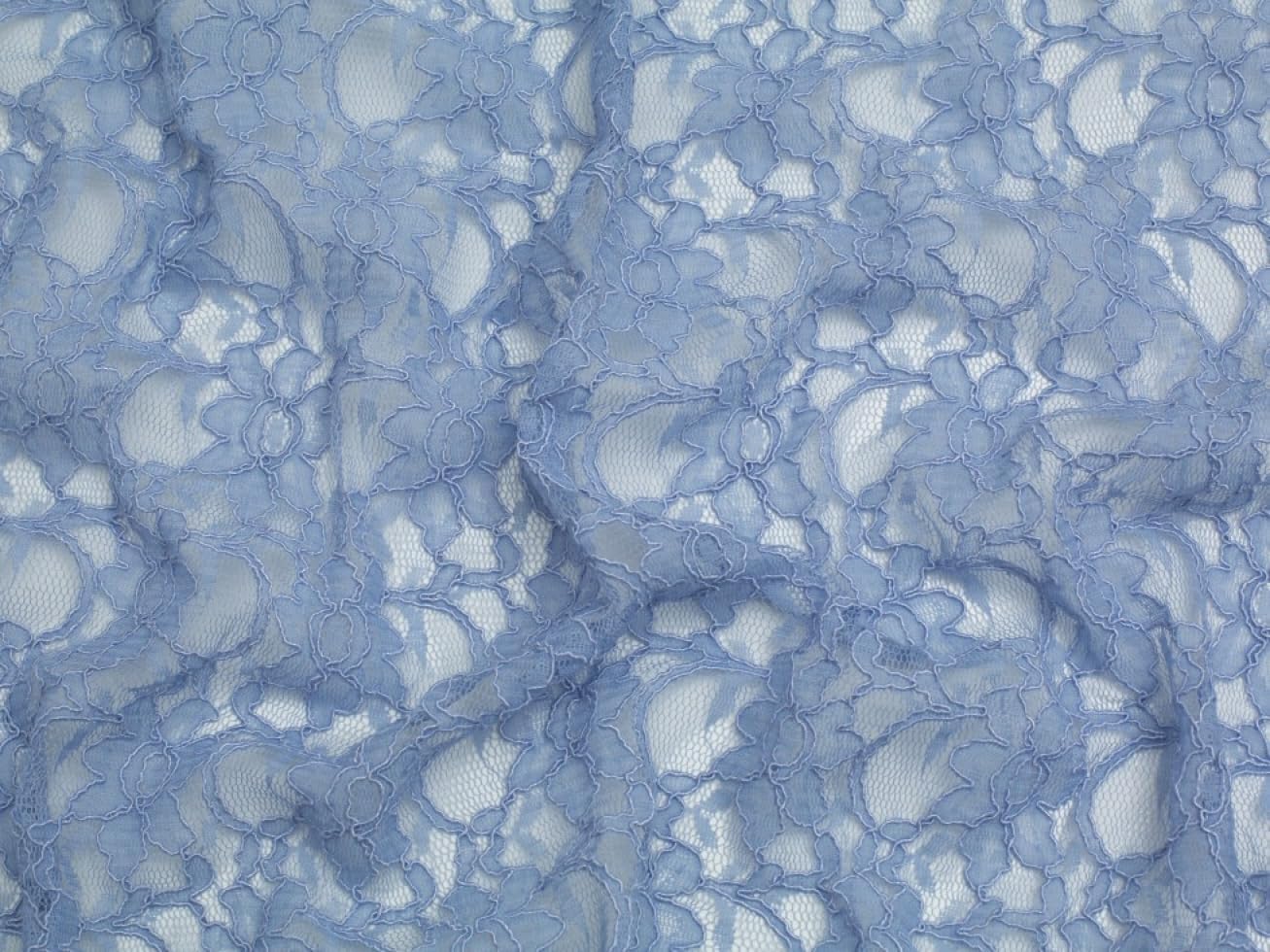 Minerva Chantilly Corded Lace Fabric Powder Blue - per metre