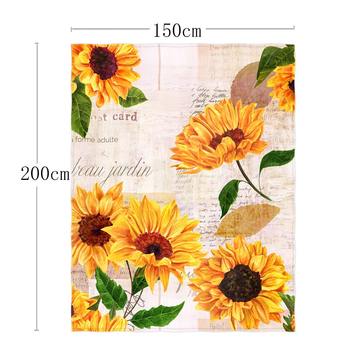 Manta De Punto De Girasol Ultra Suave Y Acogedora