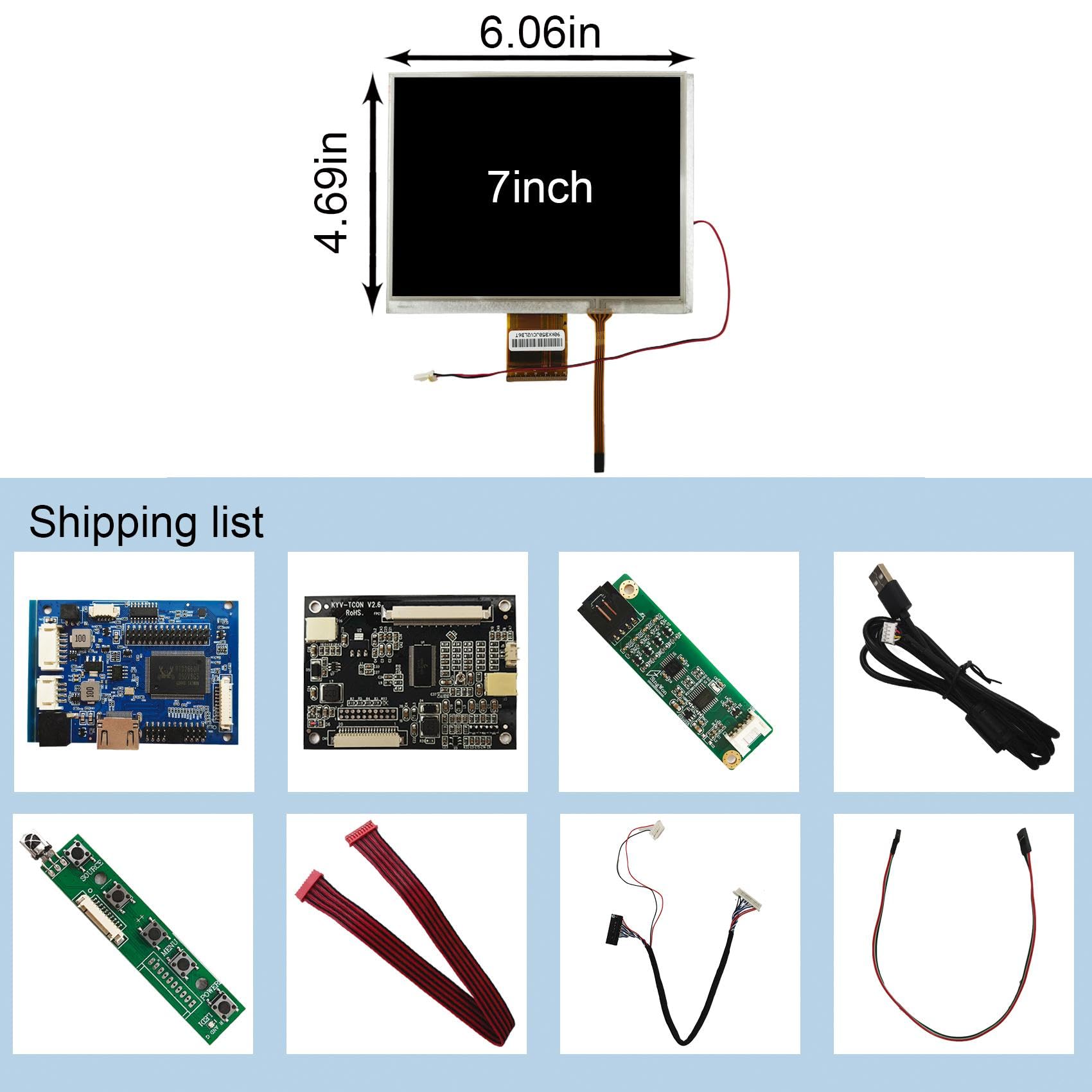 VSDISPLAY Pantalla LCD táctil resistiva de 7" 800x600 con Placa Audio H/D | CLAA070MA0ACW