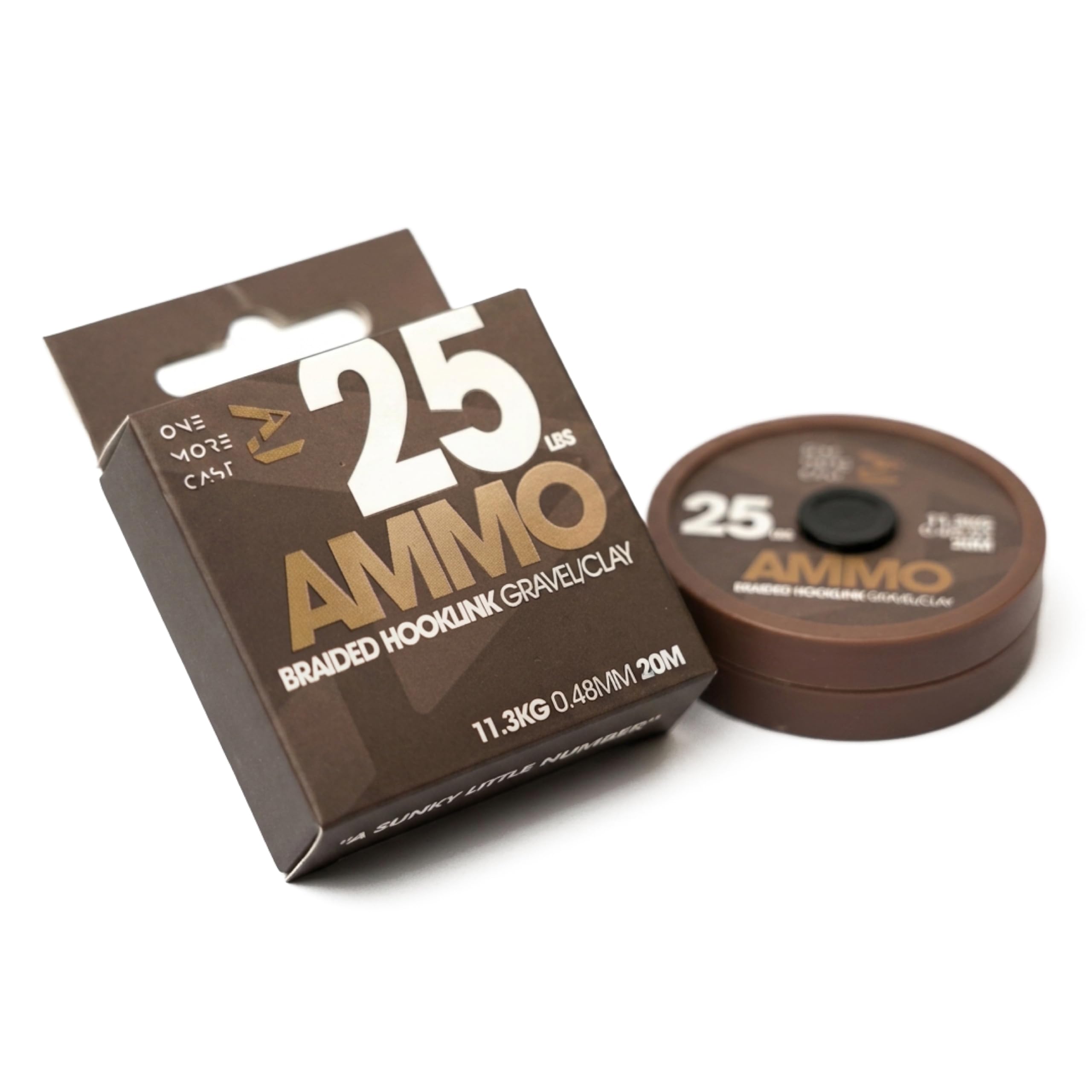OMC AMMO Camo Braided Hooklink (25lb & 50lb | Weed, Silt & Gravel/Clay) 20m – High Strength Carp & Catfish Fishing Braid for Solid Bag, Combi Rigs