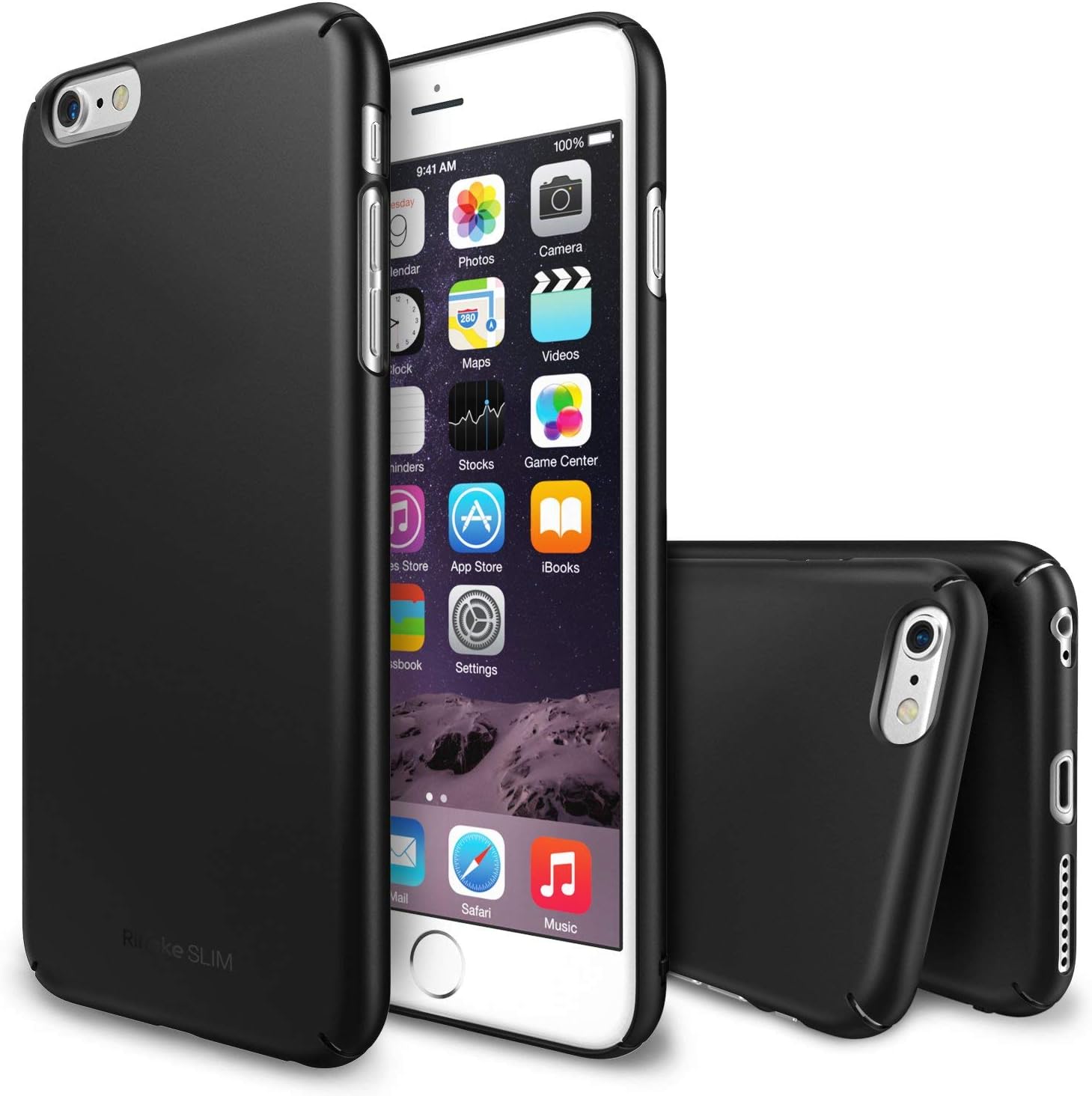 Ringke Slim Compatible with iPhone 6 Plus Case Full Coverage on All 4-Sides & Back Super Slim Lightweight All Around Protection Hard Case for iPhone 6 Plus - Black