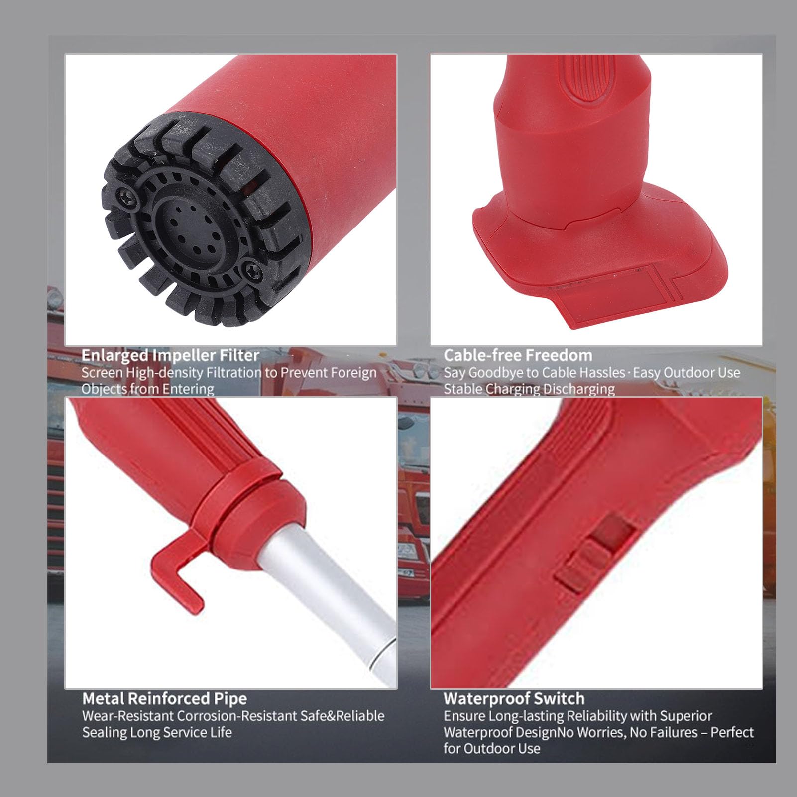 Mingzhe Lightweight Cordless Stick Water Transfer Pump 554GPH for