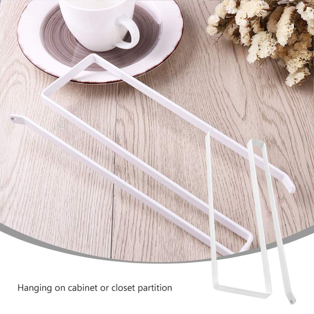 VILLCASE 2pcs White Multifunctional Paper Towel Rack Durable Tissue Holder for Kitchen Bathroom Easy Installation Elegant Design Strong Storage for Indoor Spaces