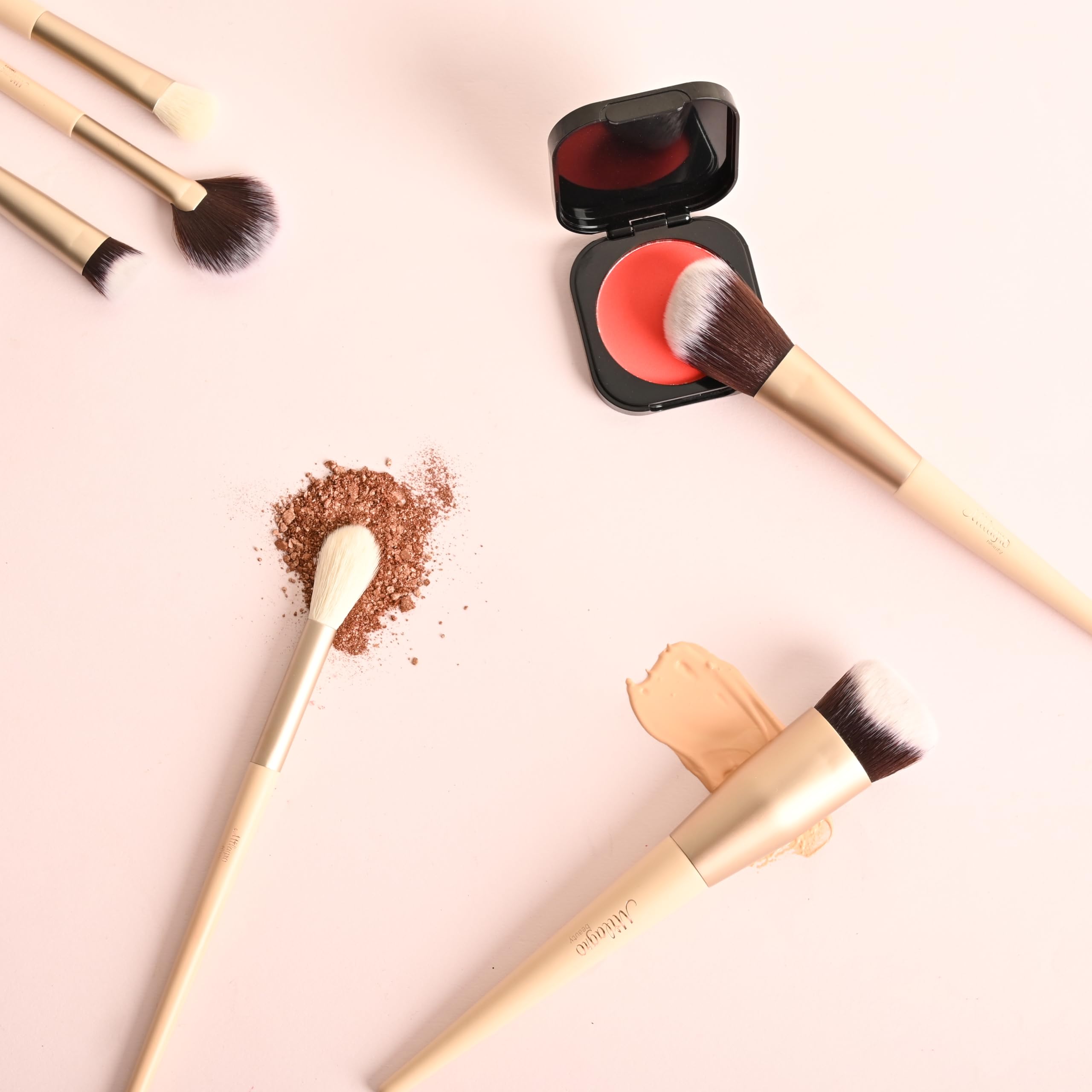 Milagro Beauty Powder & Liquid Highlighter Brush 06, for Cheekbones, Nose, Temples, Cupid’S Bow & Undereye Setting Powder 3