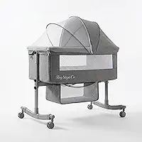 Berço Bebê Portátil Co-Bed TINY STEPS CO Moises Acoplado Altura Ajustável com Mosquiteiro Multifuncional