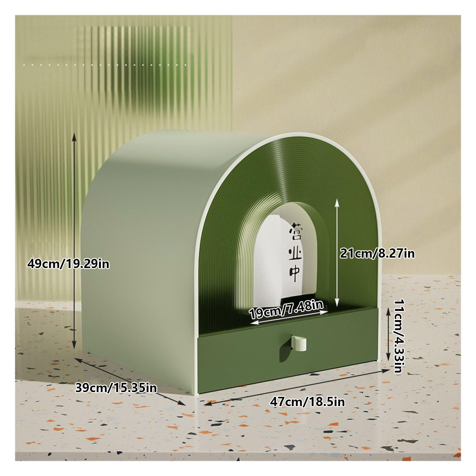 vaschetta per la lettiera, Lettiera for Gatti, lettiera for Completamente Chiusa con Paletta, for Coperchio e Vassoio a cassetto(Green One Size,Green)