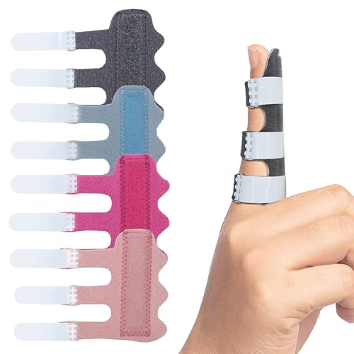 Miniatura 8 de 4 Piezas Férula de Dedo en Gatillo Mejorada: Soporte de Férula de Dedo en Gatillo con 3 Cinturones de Fijación Ajustables, Enderezador de Dedos para