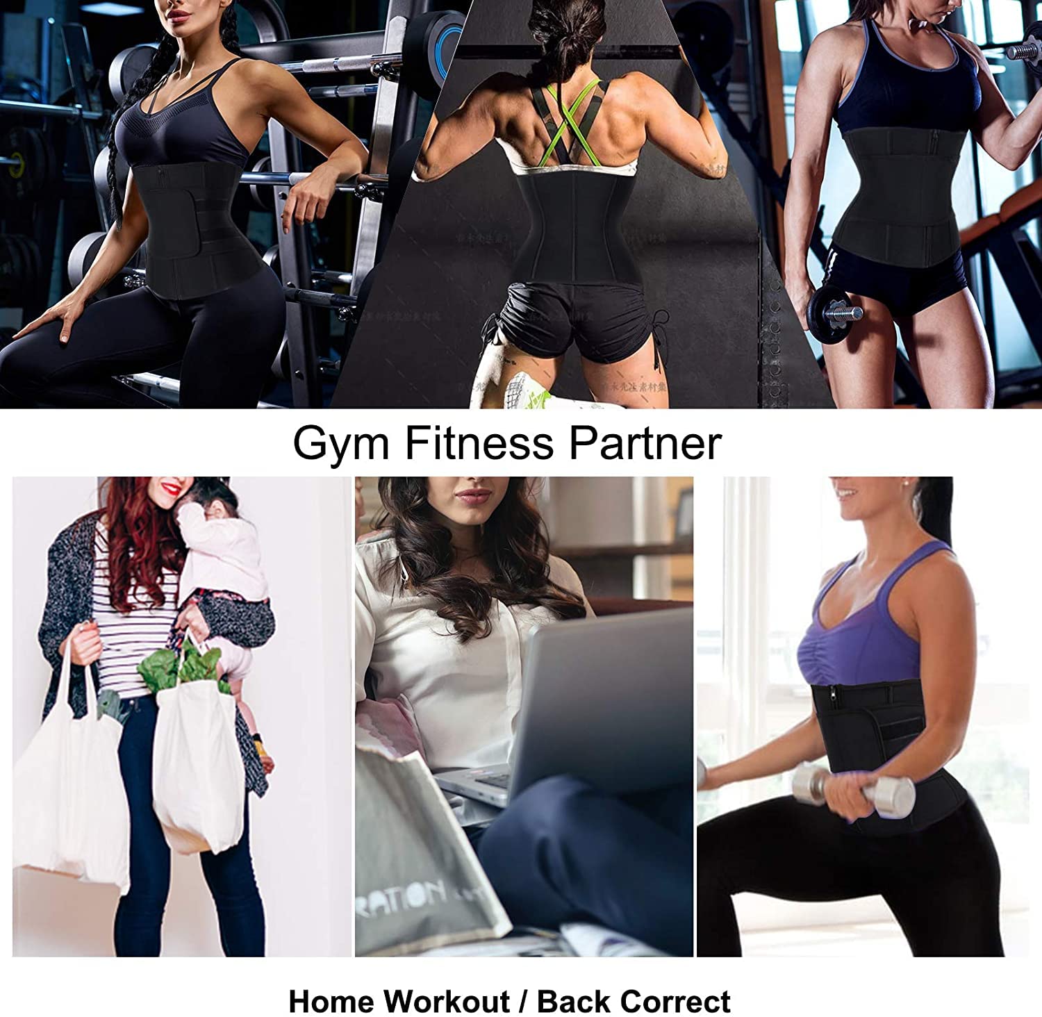 Ceinture Sudation Femme KUMAYES - Gaine Amincissante Ventre Avec Os Acier - Pour Sport Et Sauna