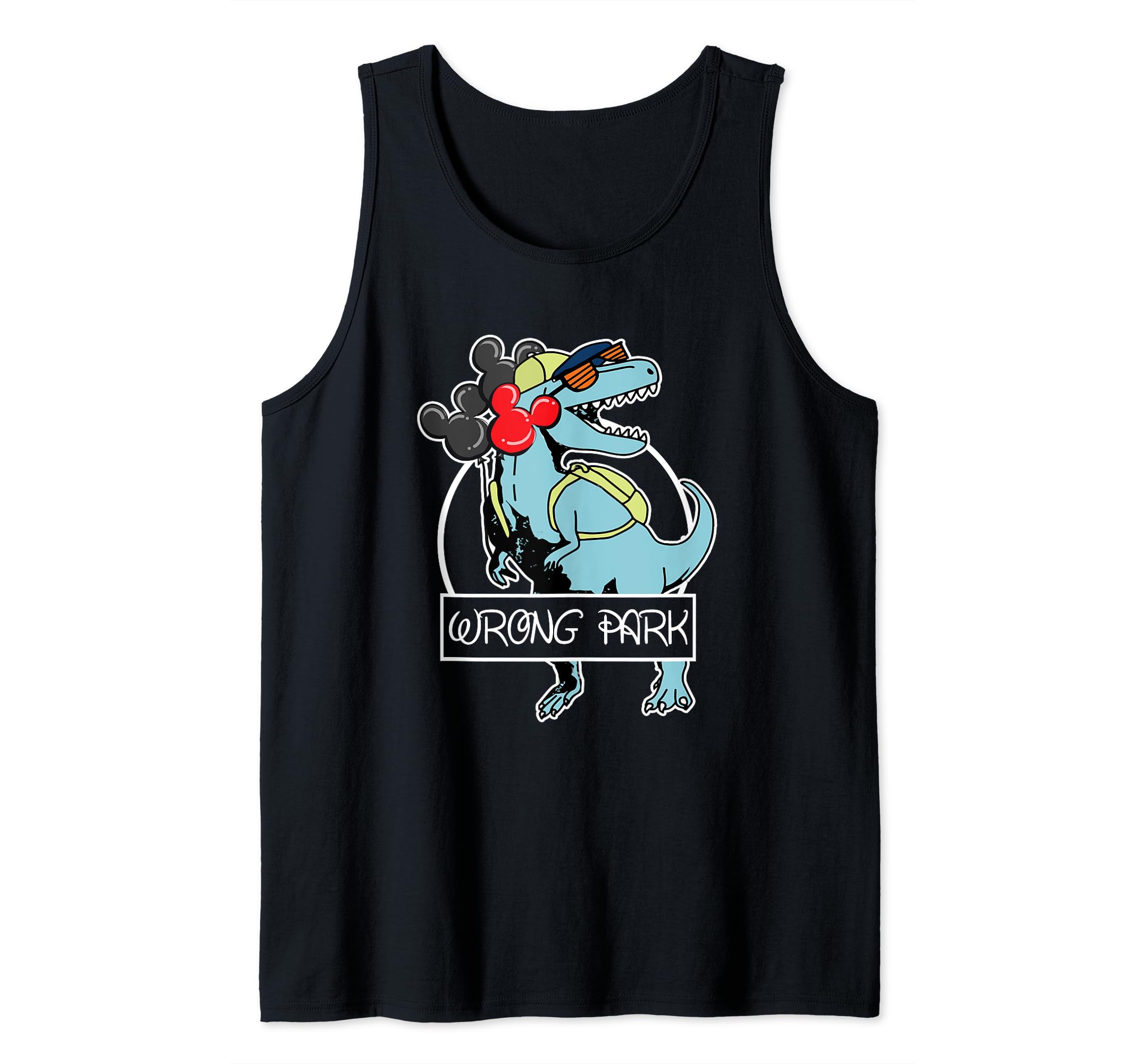 Wrong Park - Dinosaur Funny Glasses Tank Top