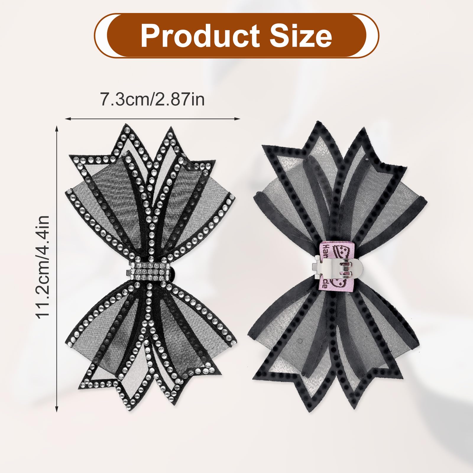 2 Pcs Shoe Clips, Elegant Rhinestone Bow Shoe Jewelry, Detachable Mesh Rhinestone Bow High Heel Shoes Clips for Women Girls Wedding Party Shoes Buckle Bag Clothing Hair Accessories - 3