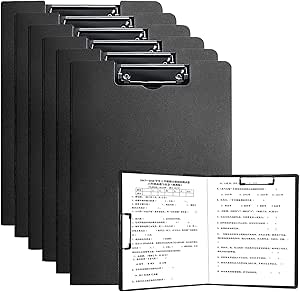 Bloc Note A4 2 Porte-bloc A4 Avec Couvercle - Clipboard Noir Pour Bureau, Chantier Ou école Support Feuille A4