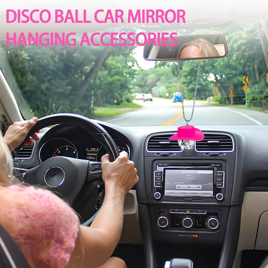 Hanging Car Mirror Disco Ball Shop for, Gold Disco Ball