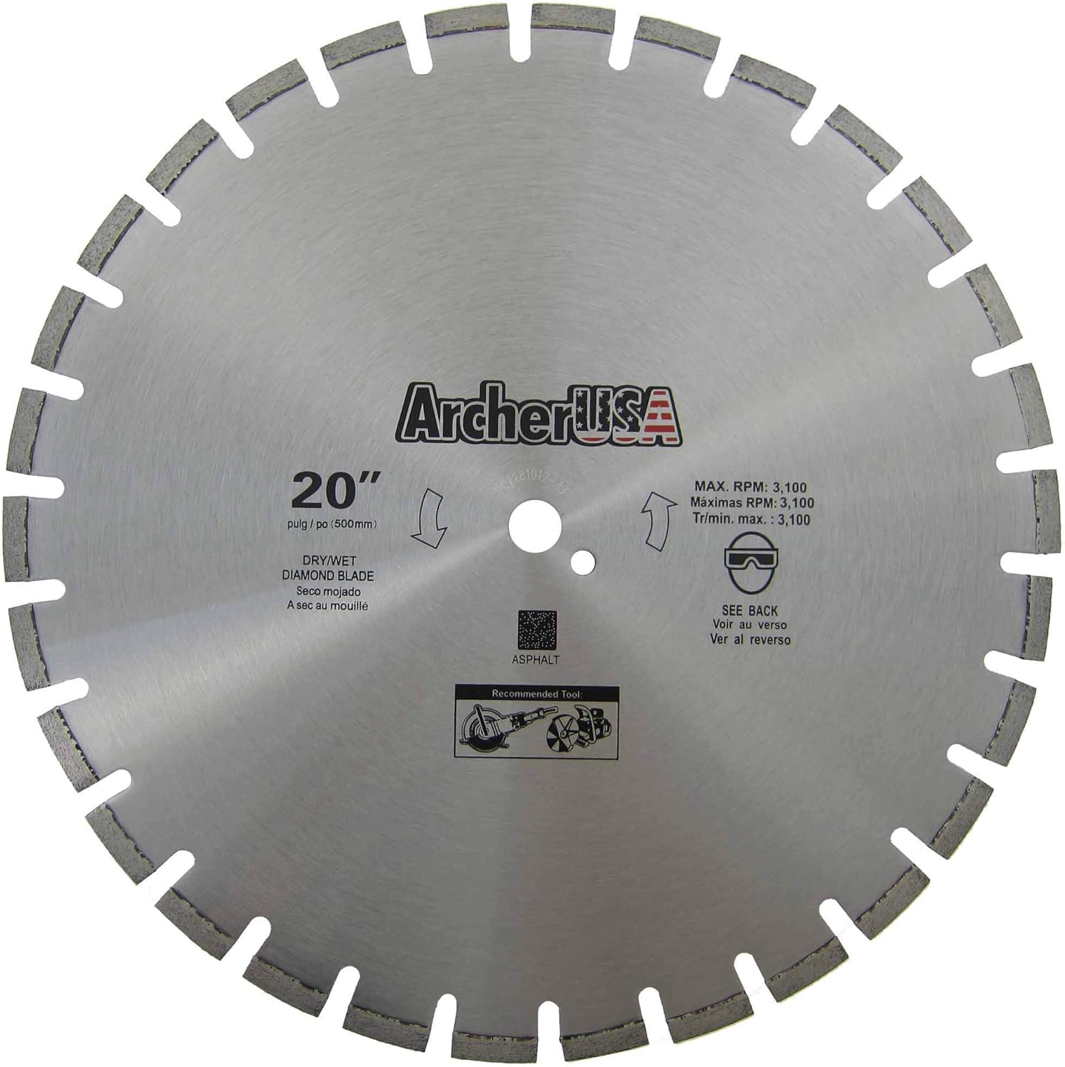 Archer Pro 18" Diamond Saw Blades for Fast Asphalt Cutting and Green Concrete Cutting